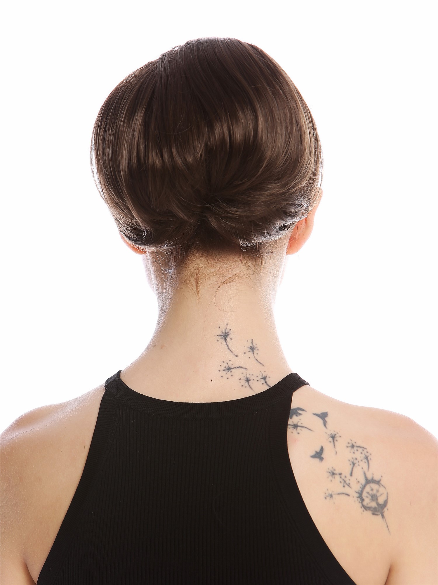 Ponytail Hairpiece short straight voluminous like hair bun medium brown 909AB, view 2, WIG ME UP: Your Perücken Online Shop Ponytails, dark ash brown, curled, short
