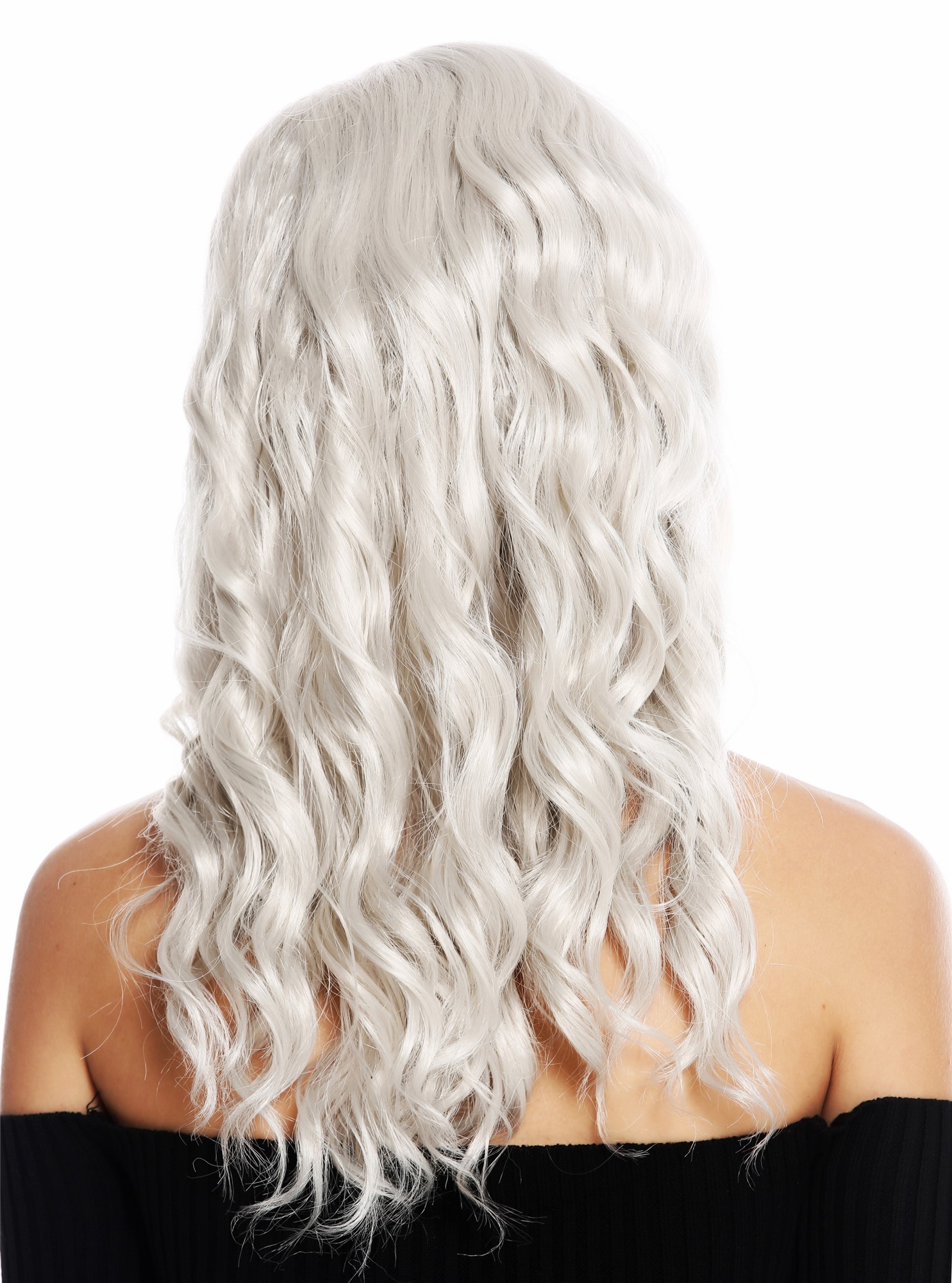 Women's wig long wavy middle parting waves slight curls white-ish blond VK-9, view 4, WIG ME UP: Your Perücken Online Shop Quality Wigs, Ladies, Swedish blonde, straight, long