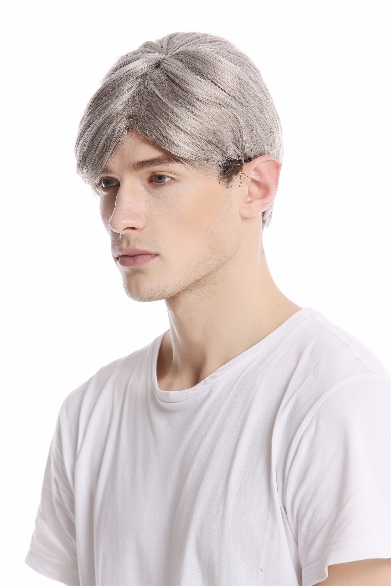 GFW994-51 Men Gents Wig short parting casual youthful modern look light grey gray, view 3, WIG ME UP: Your Perücken Online Shop Quality Wigs, Men, Grey, straight, short