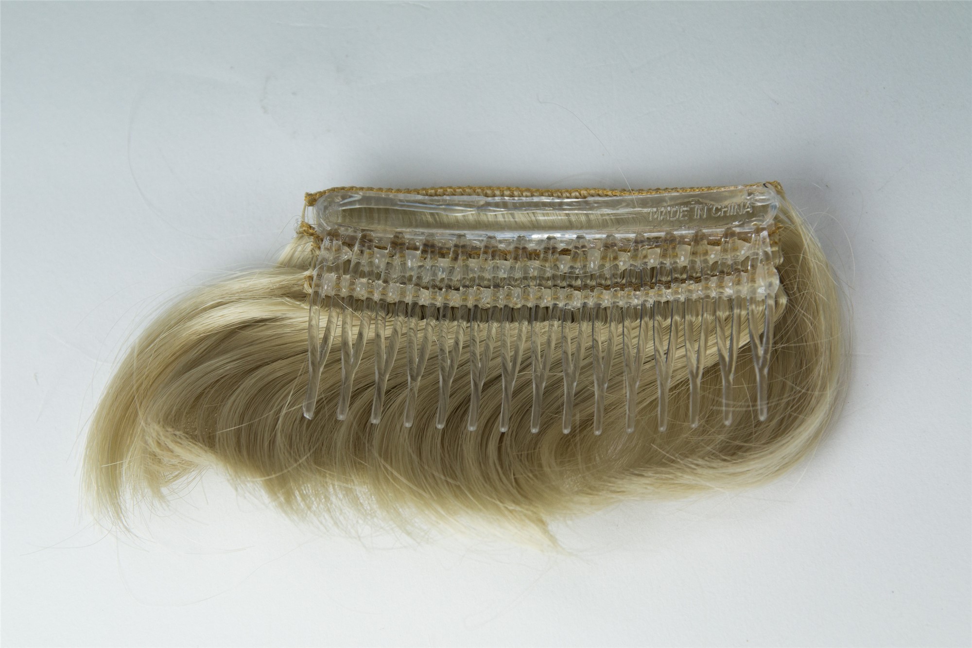 Pony Clip-In kurz Mikro-Pony Hellblond TYP-760-88, Ansicht 5, WIG ME UP: Ihr Perücken Online Shop glatter Clip-In Pony Hellblond 8 cm lang