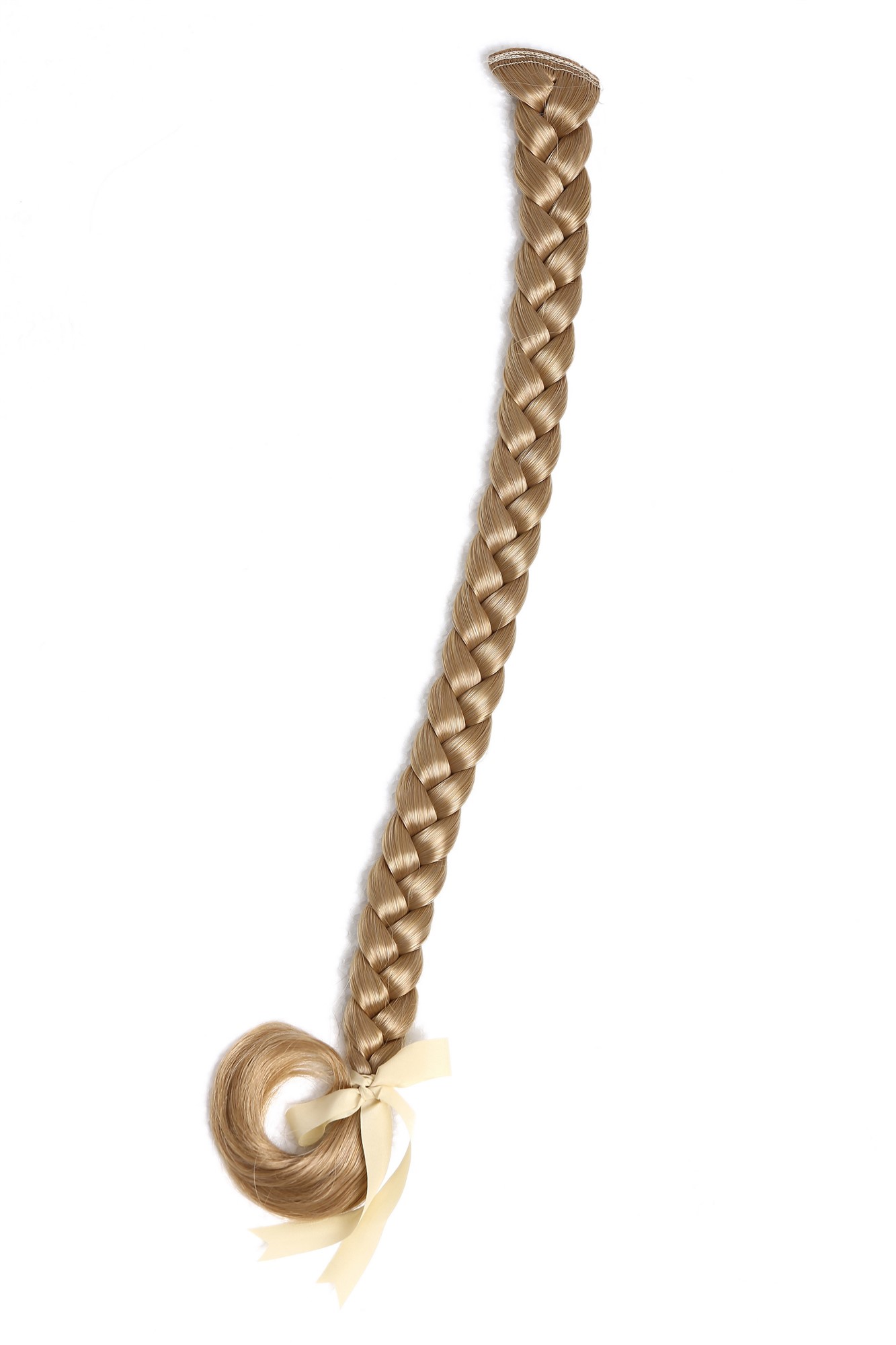 hochwertiger Geflochtener Zopf Flechtzopf mit Clip lang Blond Goldblond SA101-24B, Vorderansicht, WIG ME UP: Ihr Perücken Online Shop geflochtenes Zopf-Haarteil Goldblond 50 cm lang