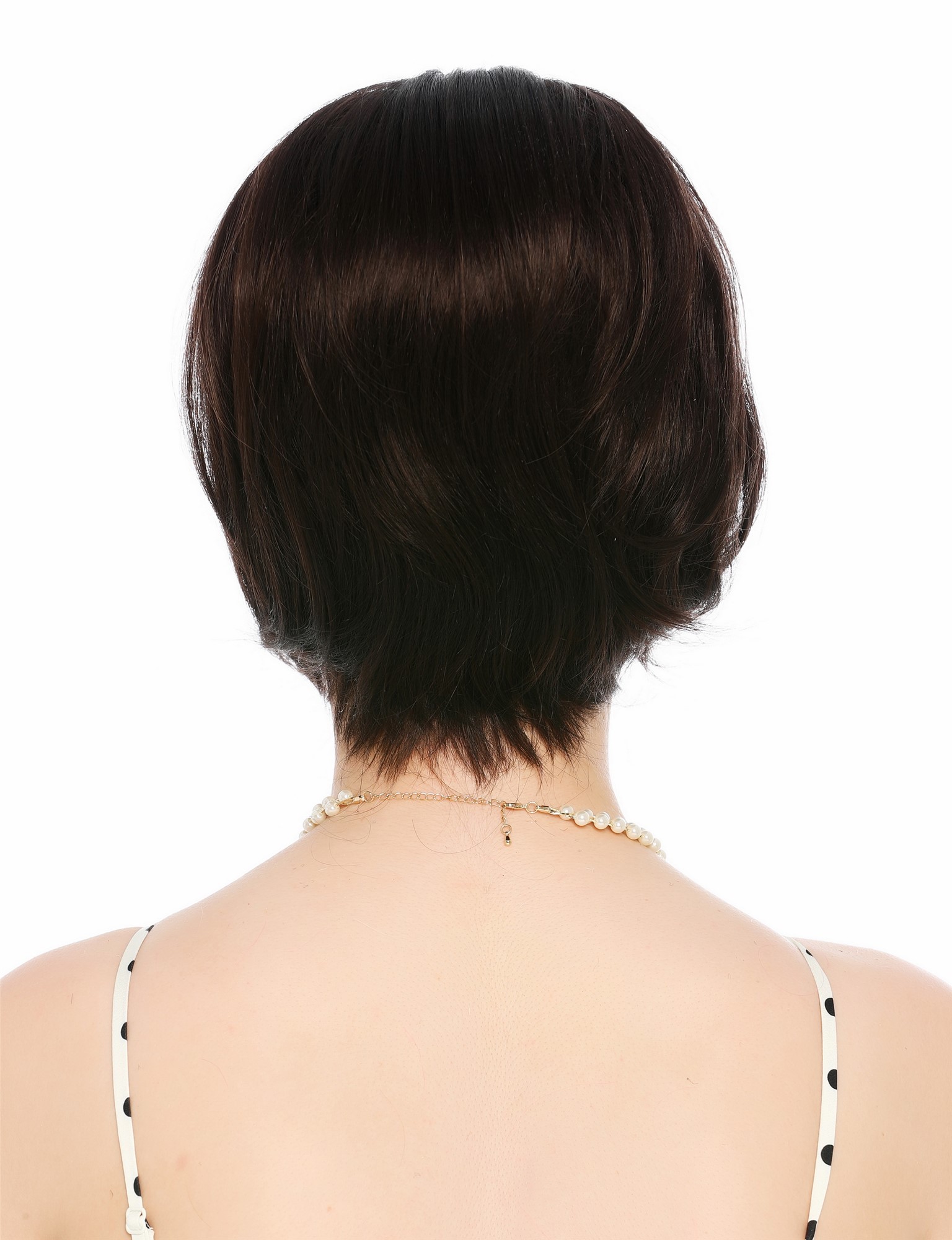 Perücke Damen Retro Vintage 50er 60er Beehive Turmfrisur hochtoupiert kurz Pony Braun VK-71-6