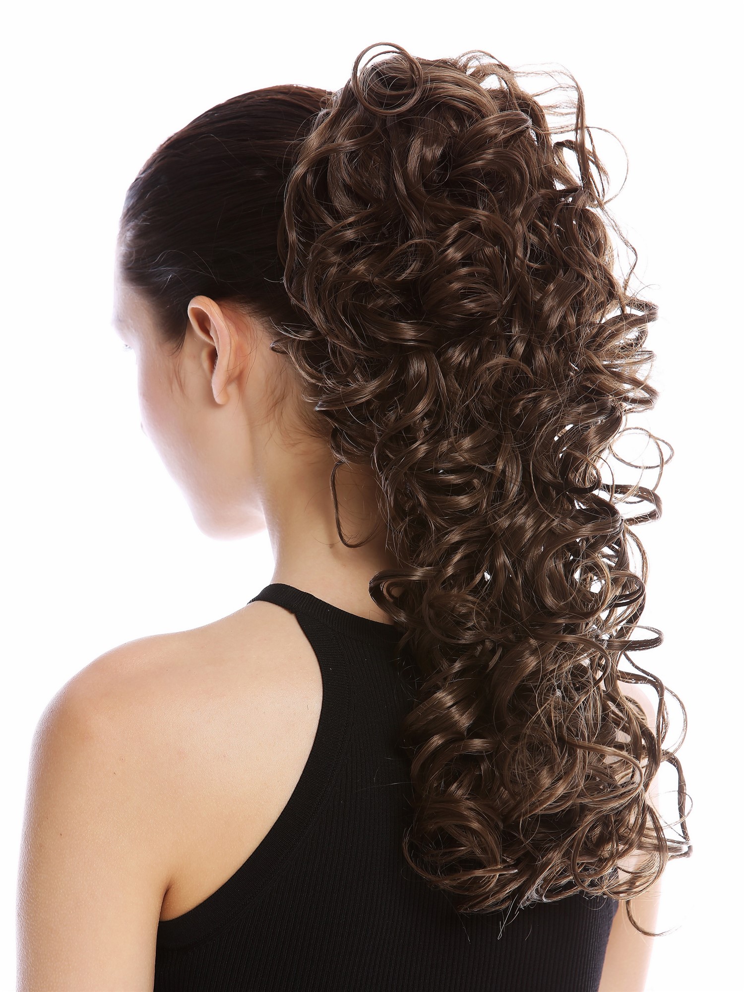Ponytail Hairpiece Combs Clamp long voluminous curled curls medium brown MKB-6A, view 3, WIG ME UP: Your Perücken Online Shop Ponytails, medium golden brown, curled, shoulder-length