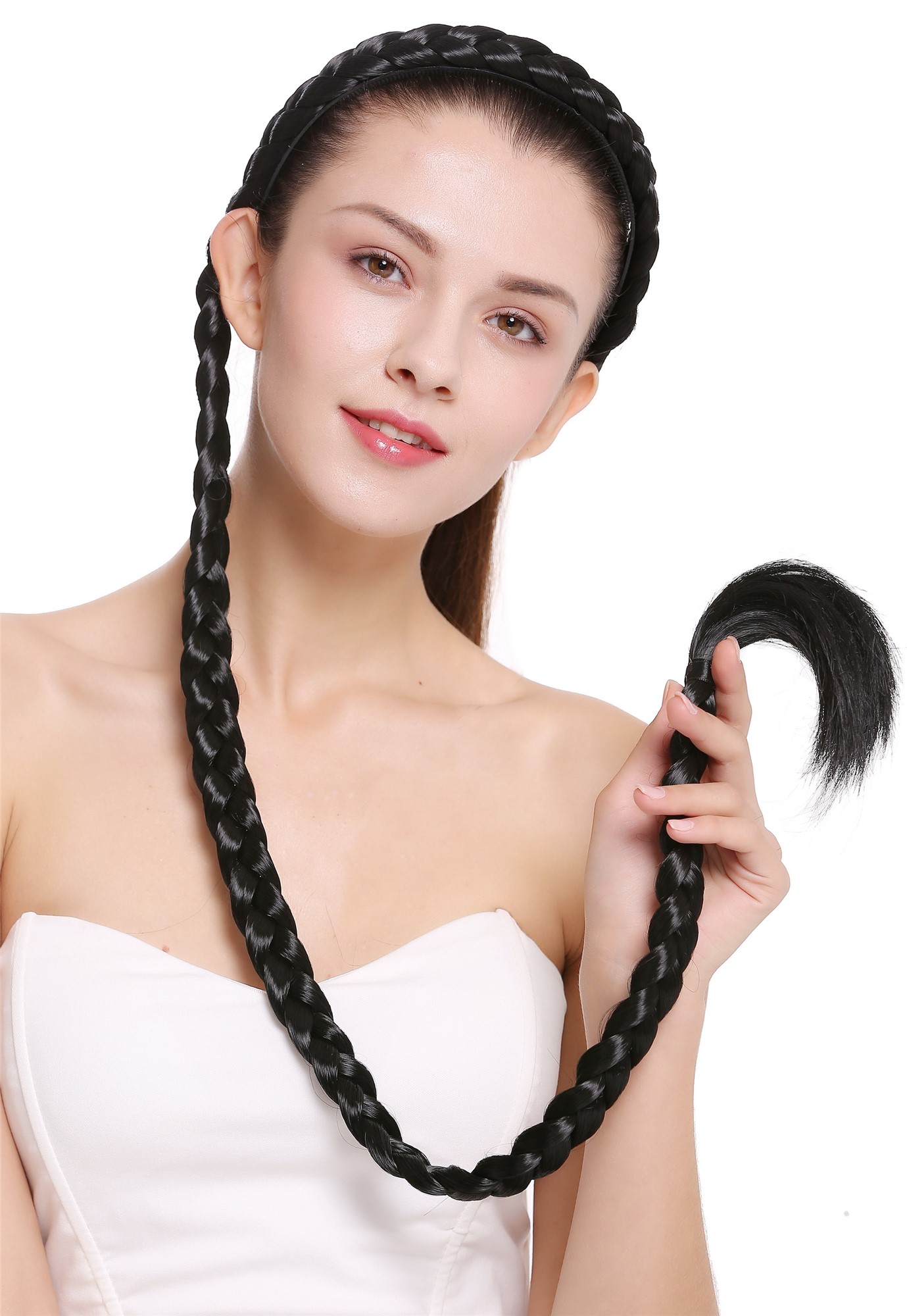 Hair Circlets, Black, Braided, very long