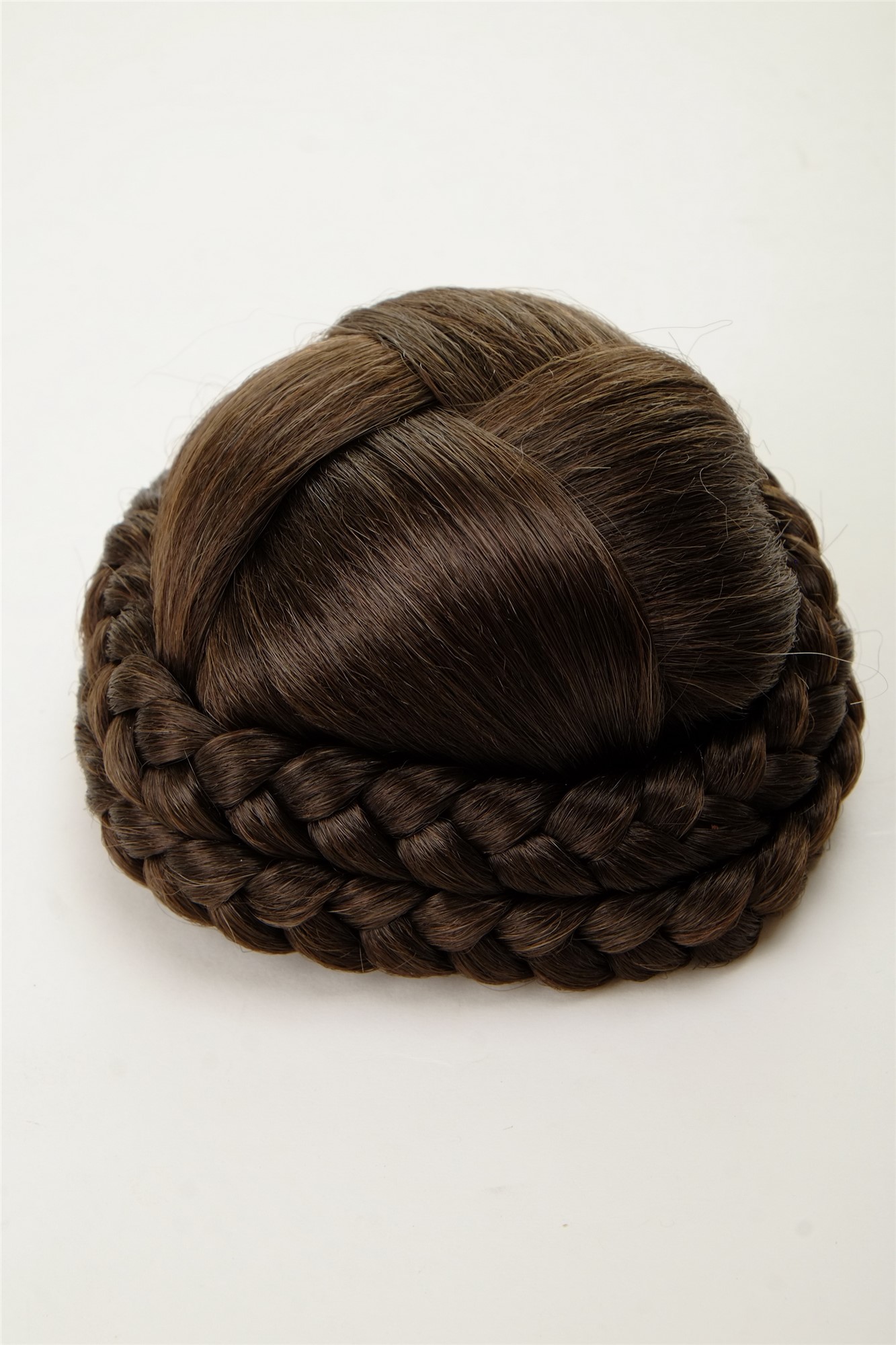 Hair Bun, medium ash brown, Braided, short