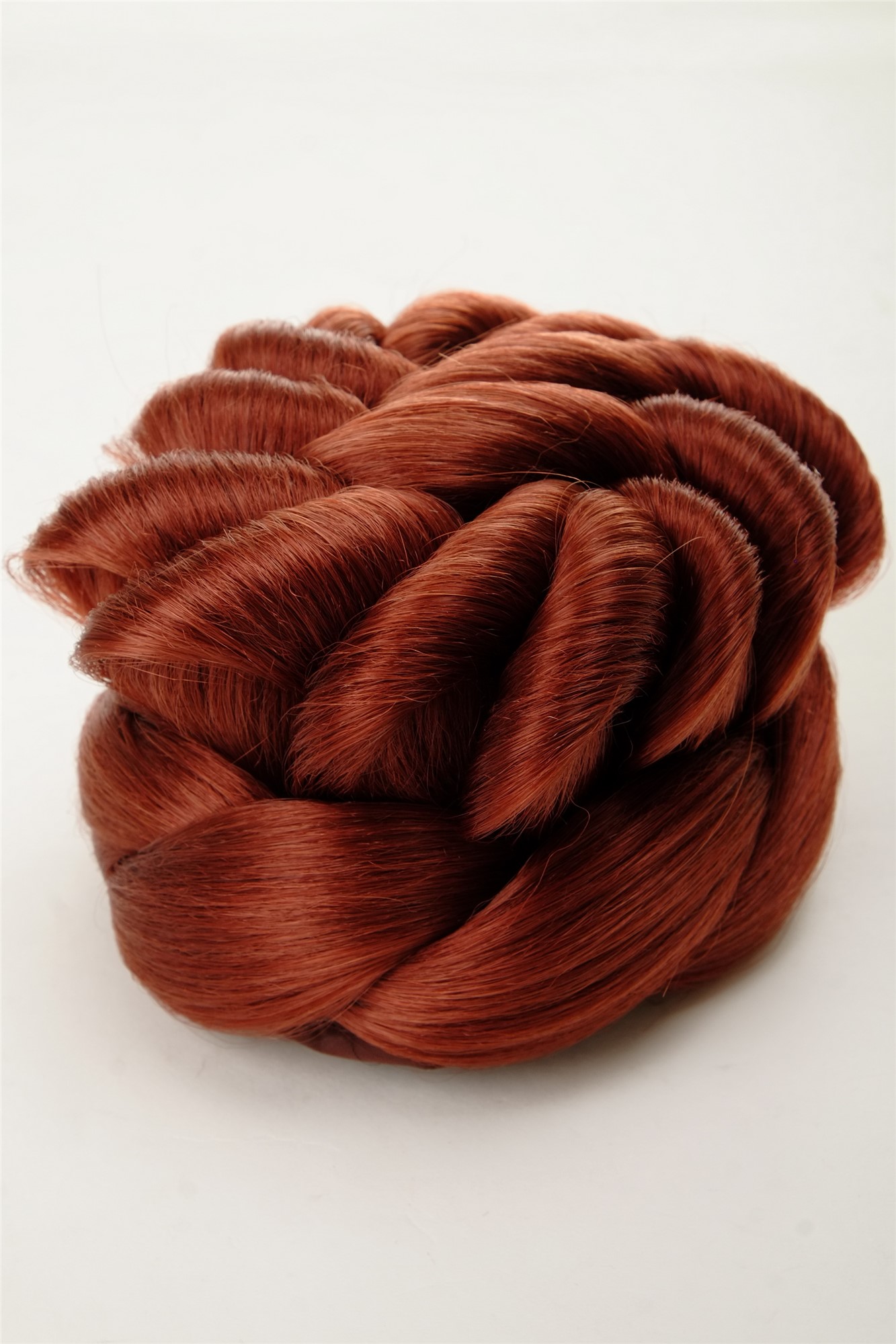 Dutt Haarknoten geflochten große Locken Rot Kupferrot N794-350, Ansicht 3, WIG ME UP: Ihr Perücken Online Shop geflochtener Dutt Haarteil Kupferrot