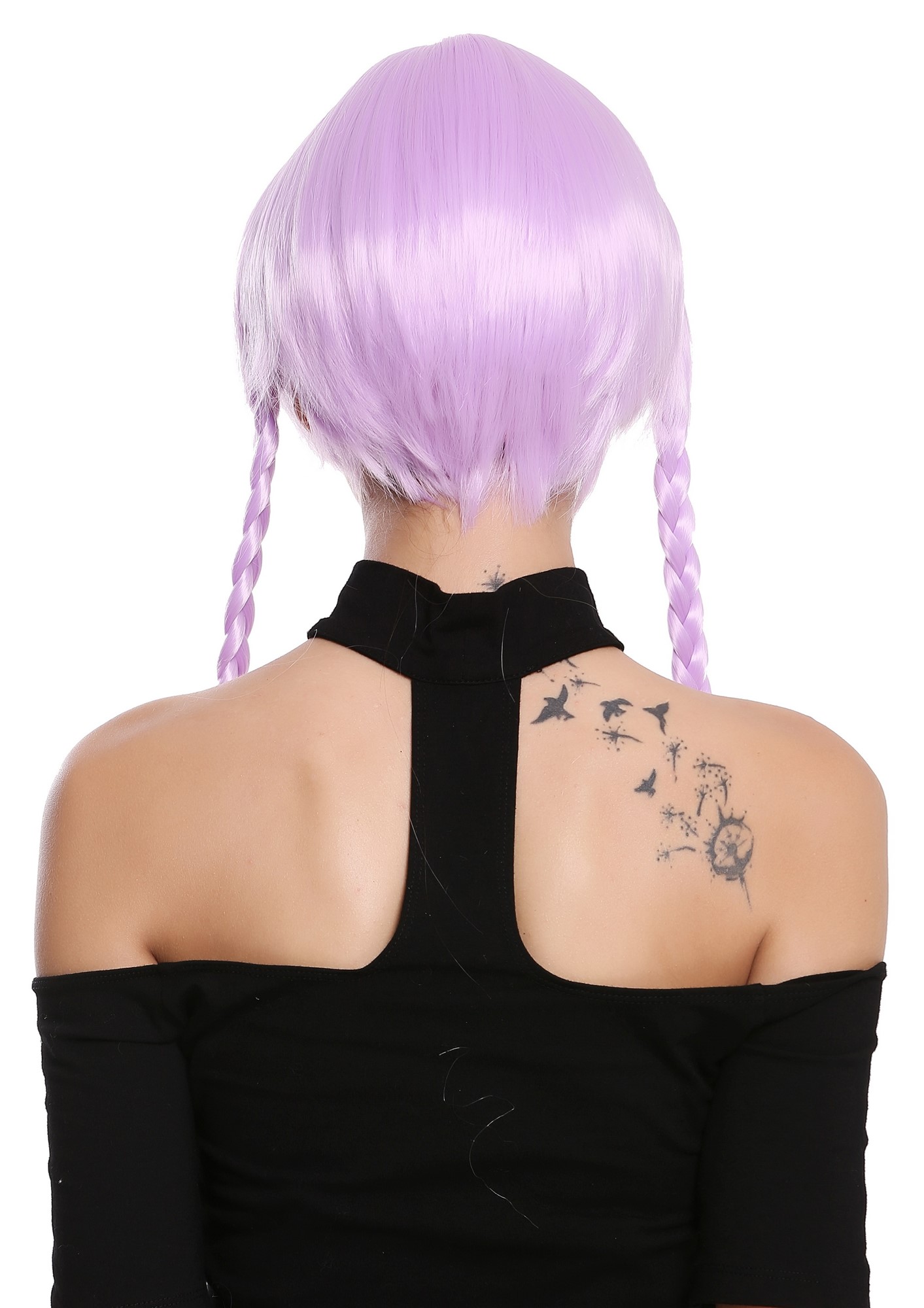 Lady Cosplay Wig short bob with long, thin braided plaits light purple SA093 L, view 4, WIG ME UP: Your Perücken Online Shop Quality Wigs, Ladies, neon violet, Braided, very long