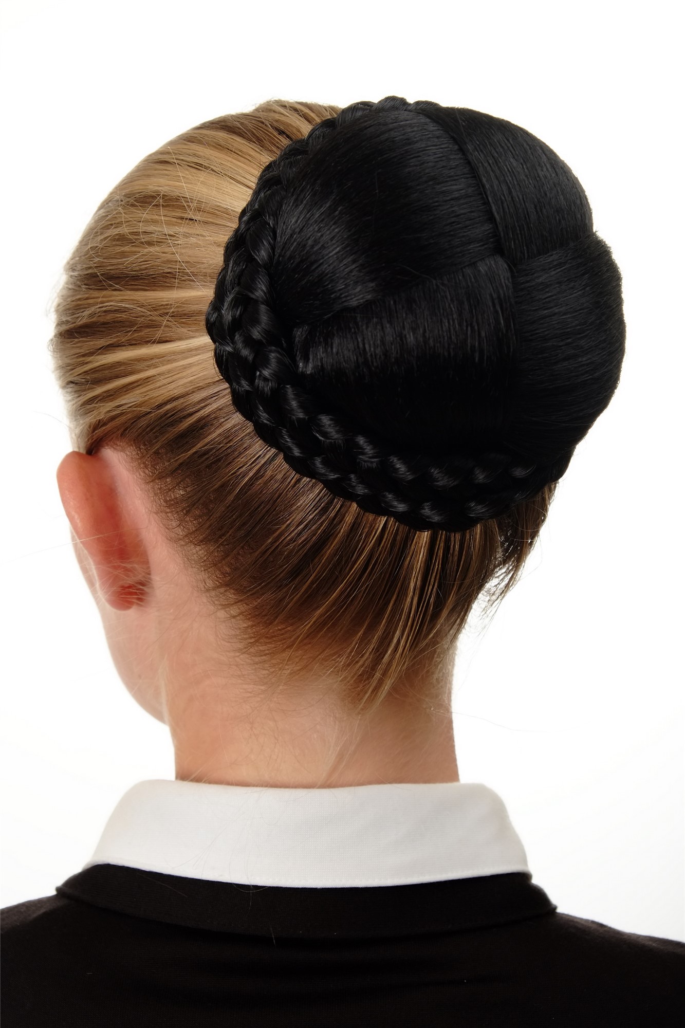 Dutt Haarteil geflochten Haarknoten Samtschwarz N796-1B, Ansicht 2, WIG ME UP: Ihr Perücken Online Shop geflochtener Dutt Haarteil Samtschwarz