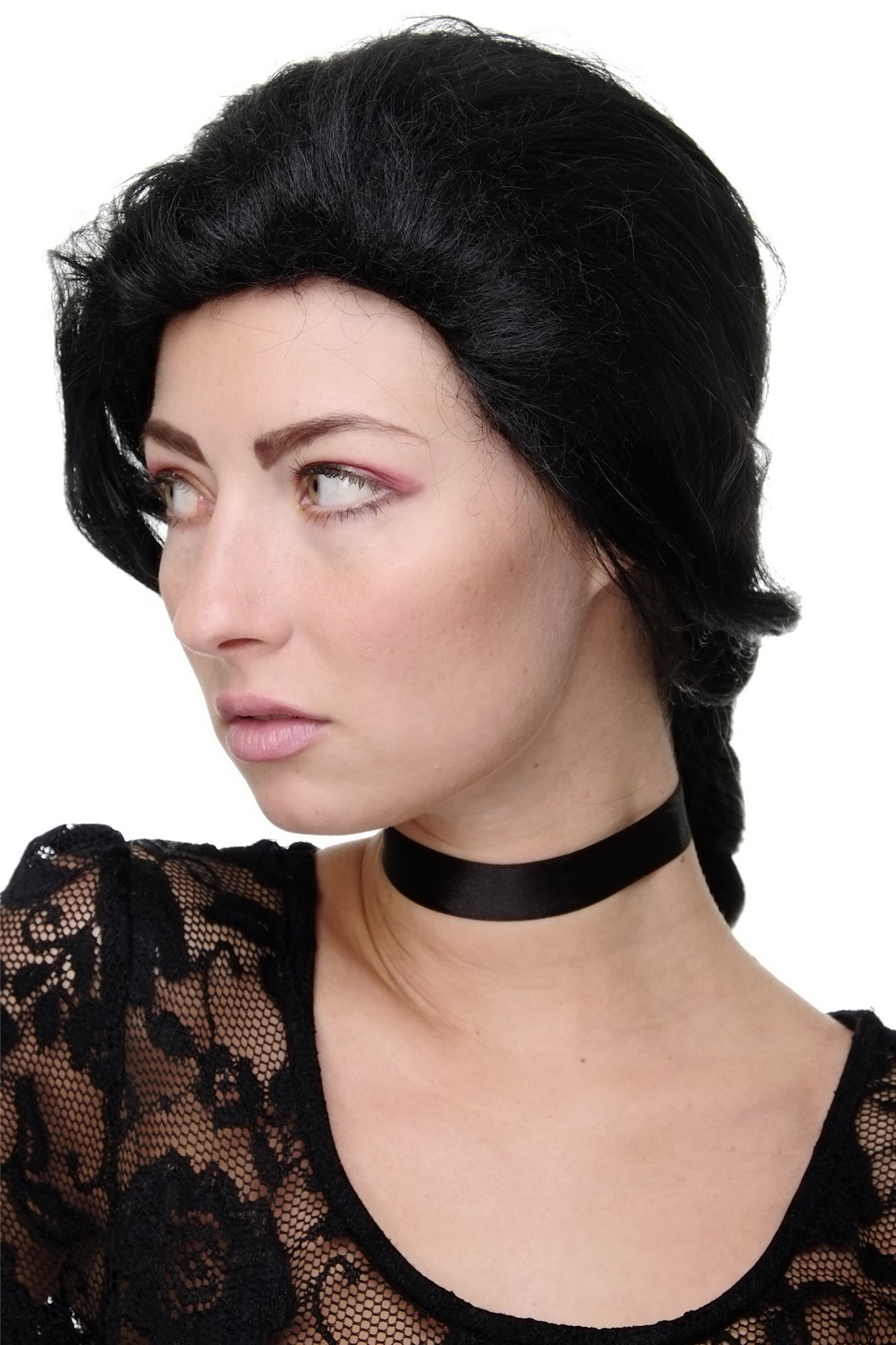 GFW1782-1B Lady  Wig long braided hair thick braid traditional Maiden Maid black 24", view 2, WIG ME UP: Your Perücken Online Shop Quality Wigs, Ladies, velvet black, Braided, long