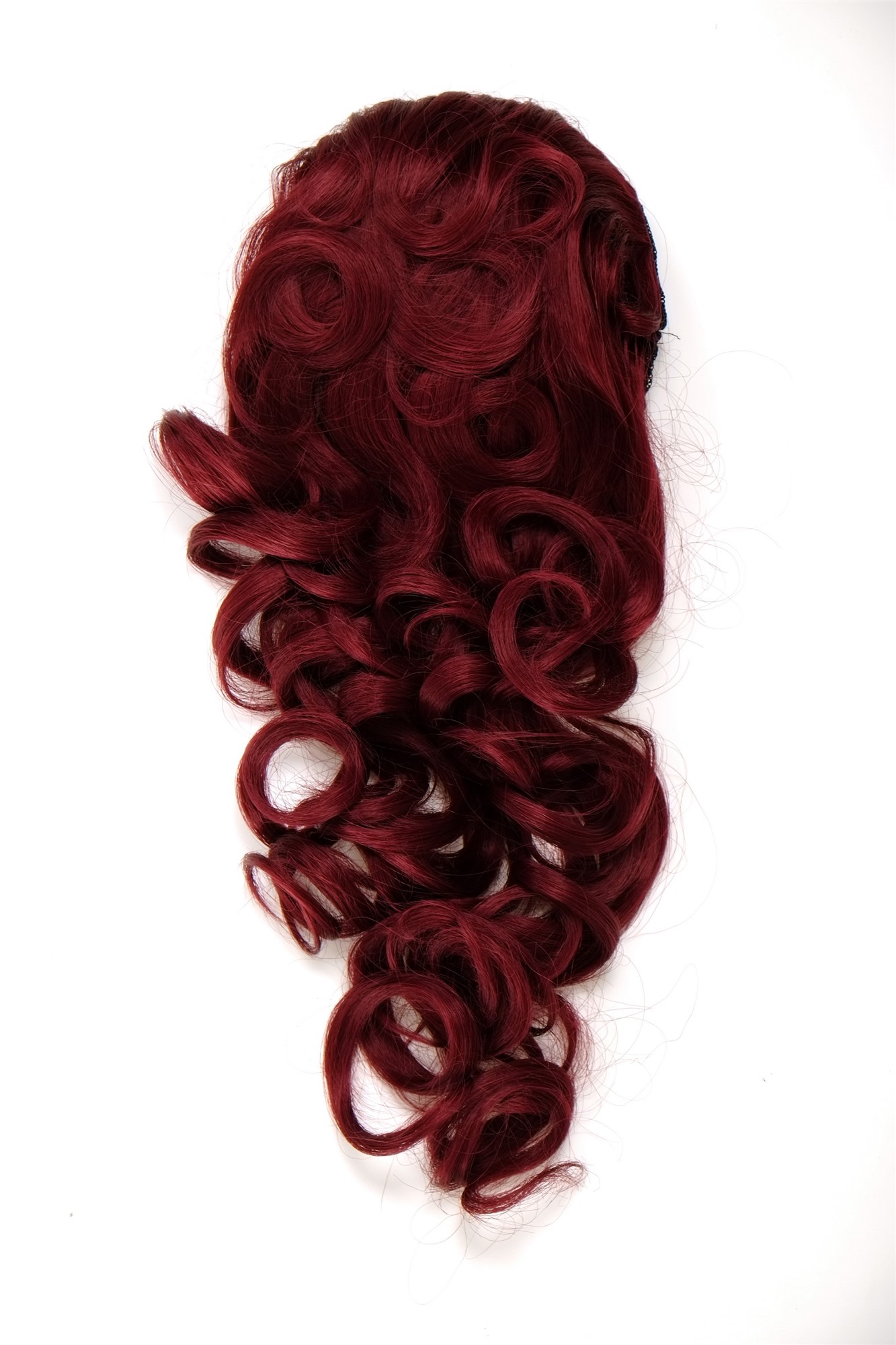Hairpiece PONYTAIL with combs and elastic draw string curly voluminous long aubergine burgundy red, view 3, WIG ME UP: Your Perücken Online Shop Ponytails, garnet red, curled, long