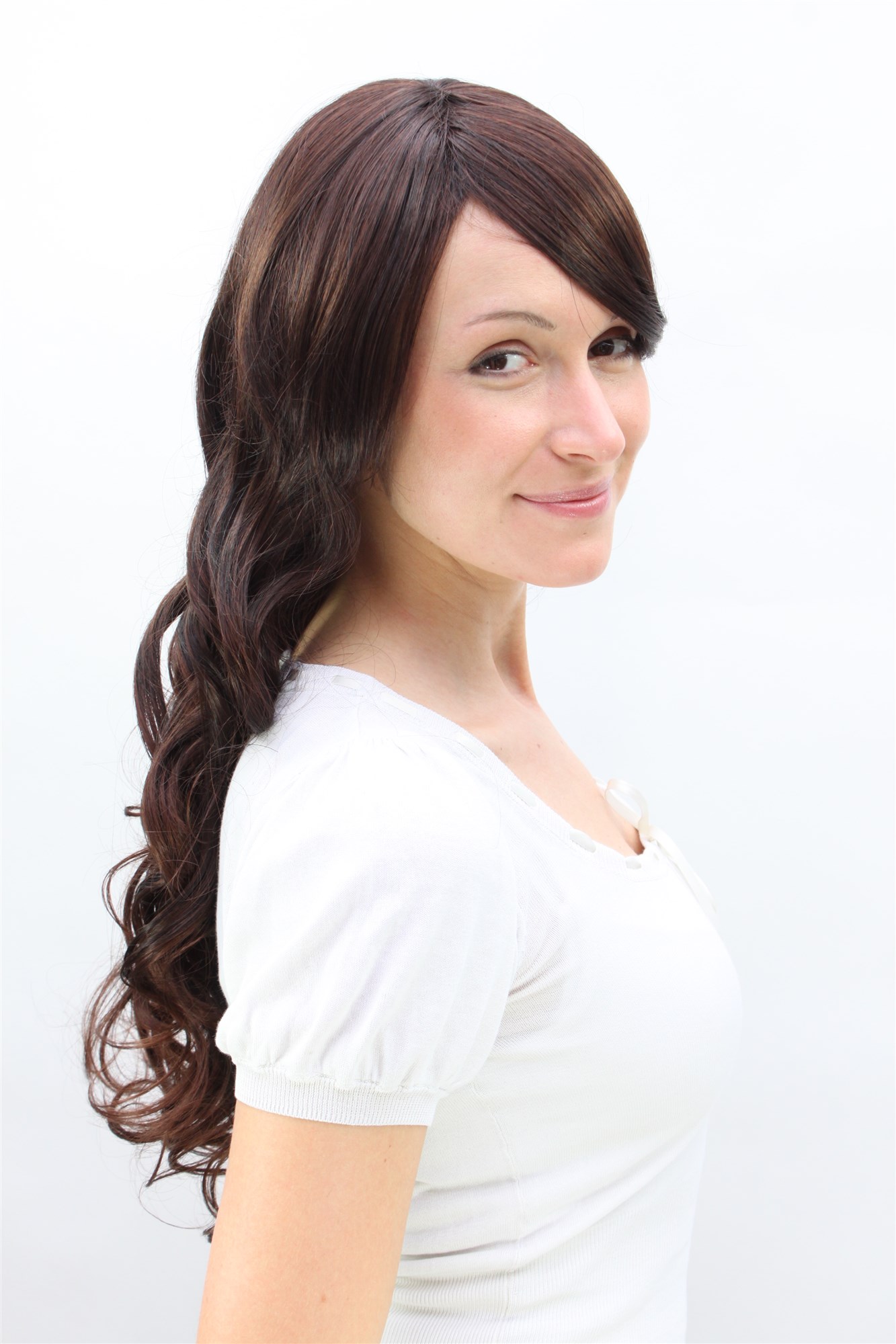 Lady  Wig naturally looking BROWN BRUNETTE MIX strands wavy soft curls, view 4, WIG ME UP: Your Perücken Online Shop Quality Wigs, Ladies, Brown, curled, long