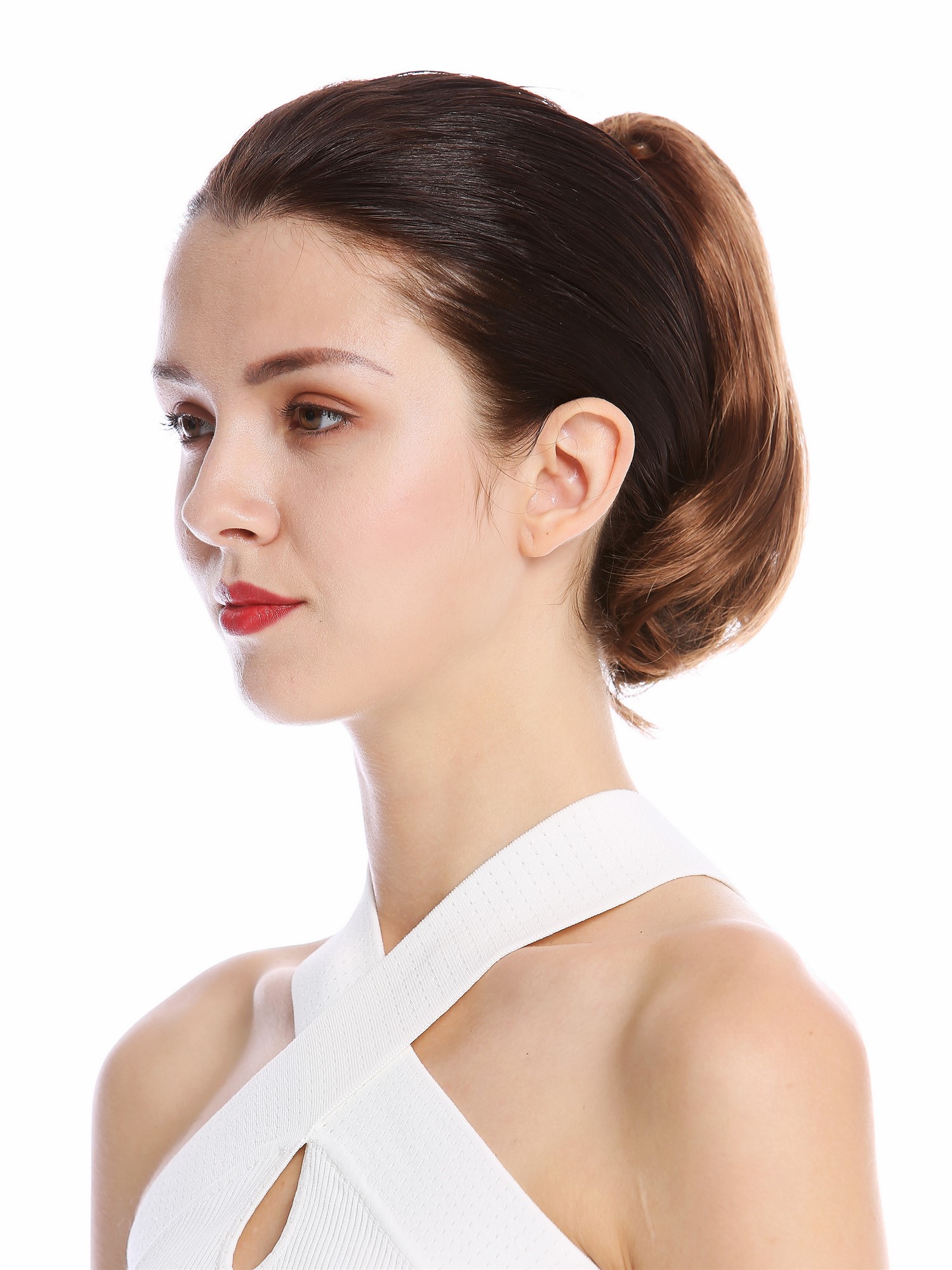Ponytail Hairpiece very short straight but voluminous copper brown N869, view 3, WIG ME UP: Your Perücken Online Shop Ponytails, copper brown, curled, short