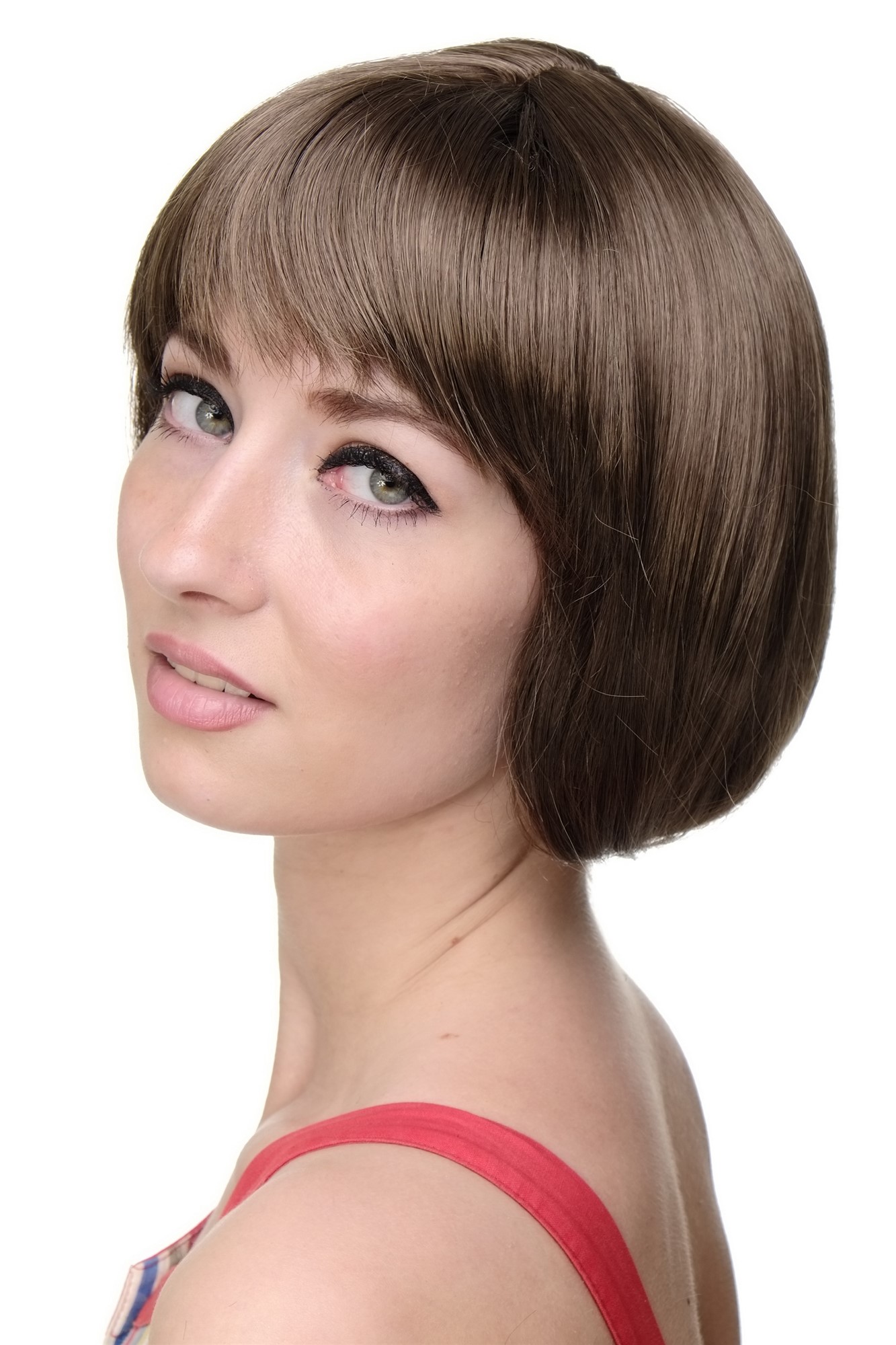 Lady  Wig short Page Bob fringe bangs light to middle brown brunette703-12, view 3, WIG ME UP: Your Perücken Online Shop Quality Wigs, Ladies, golden brown, straight, short