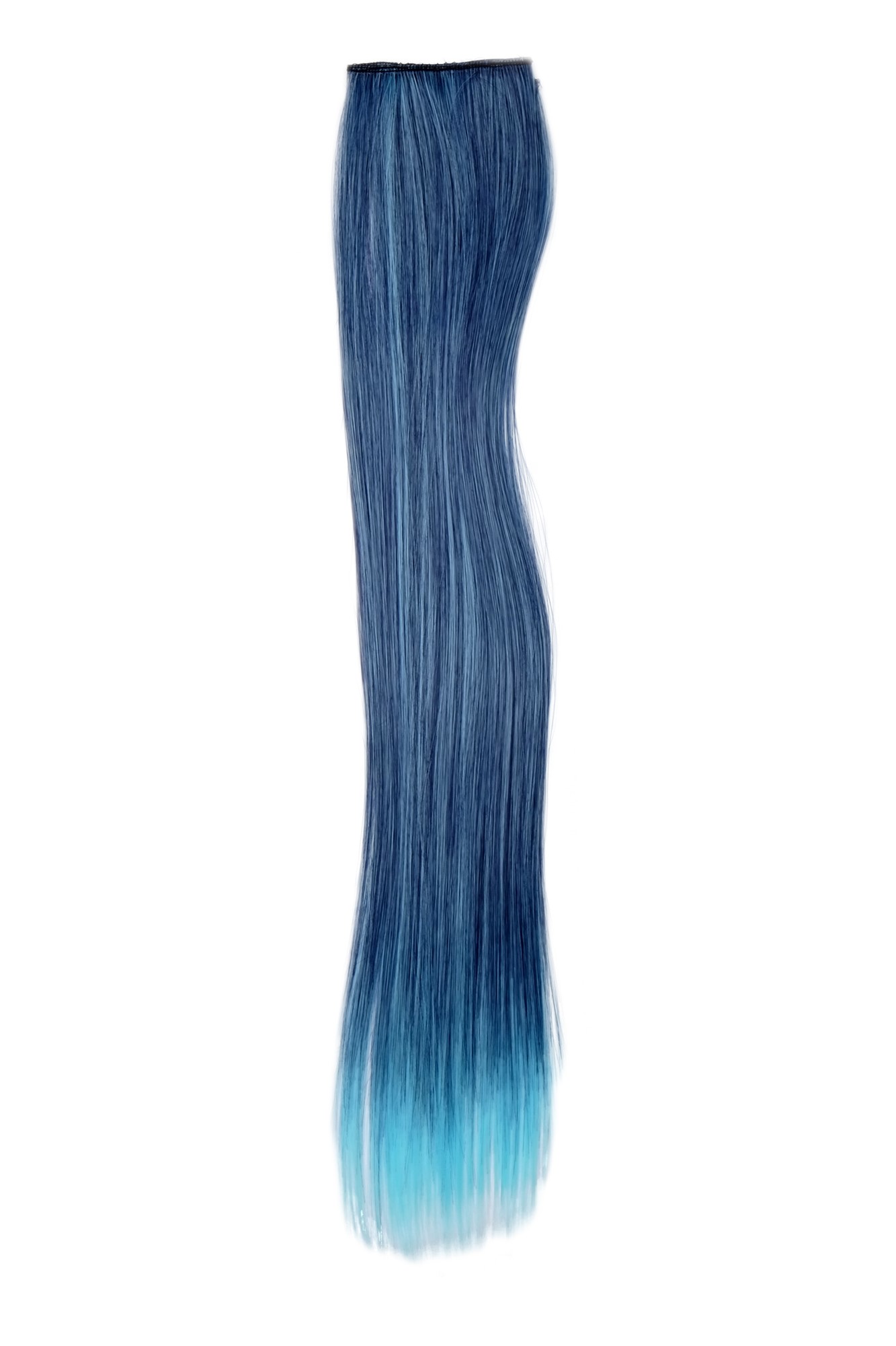 glatte Extensions Dunkelblau-Hellblau-Mix 45 cm lang