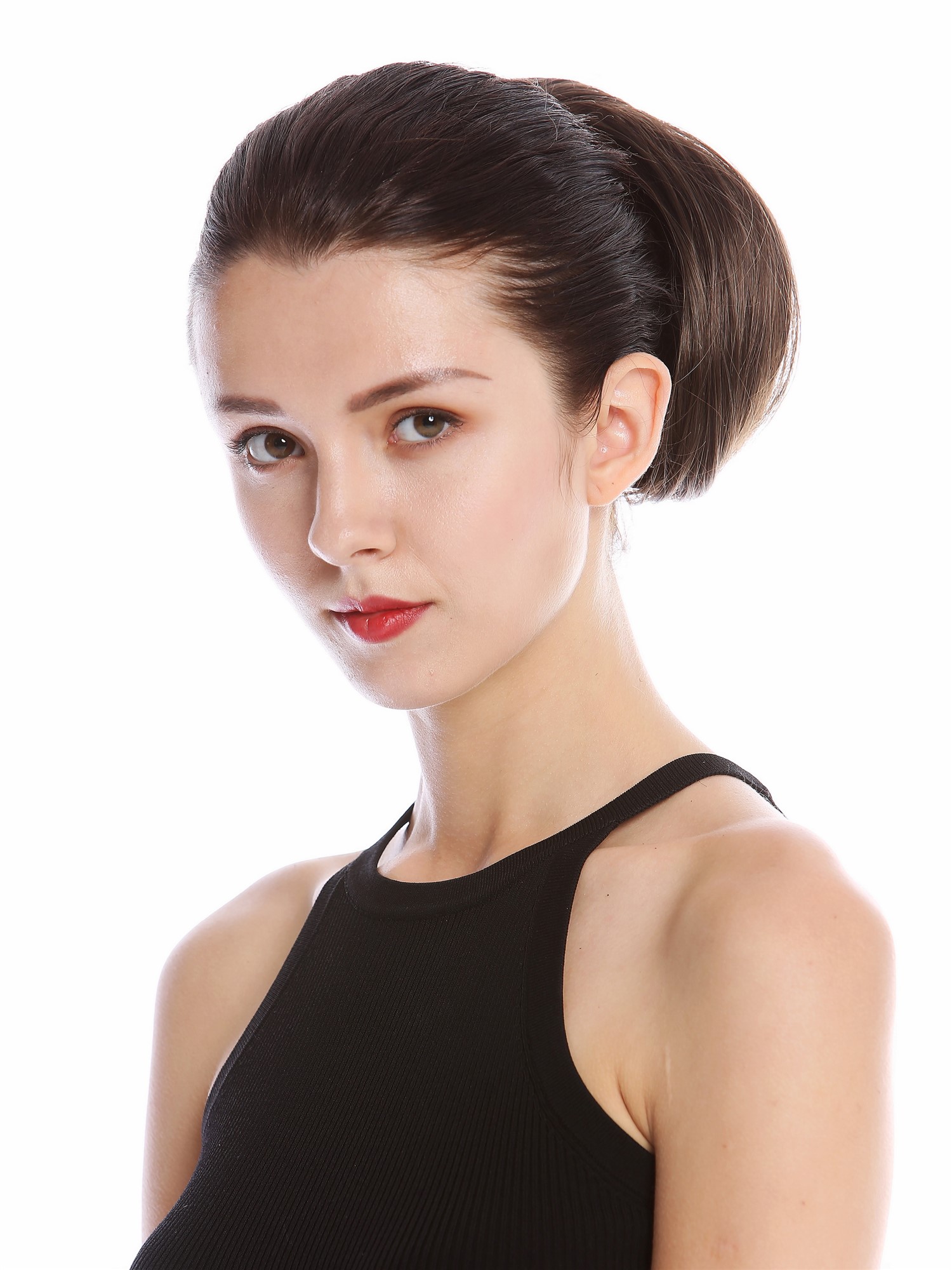 hochwertiges Haarteil Dutt Zopf Kurz Glatt Voluminös Goldbraun 909AB-V-12, Ansicht 5, WIG ME UP: Ihr Perücken Online Shop lockiges Zopf-Haarteil Goldbraun 15 cm lang