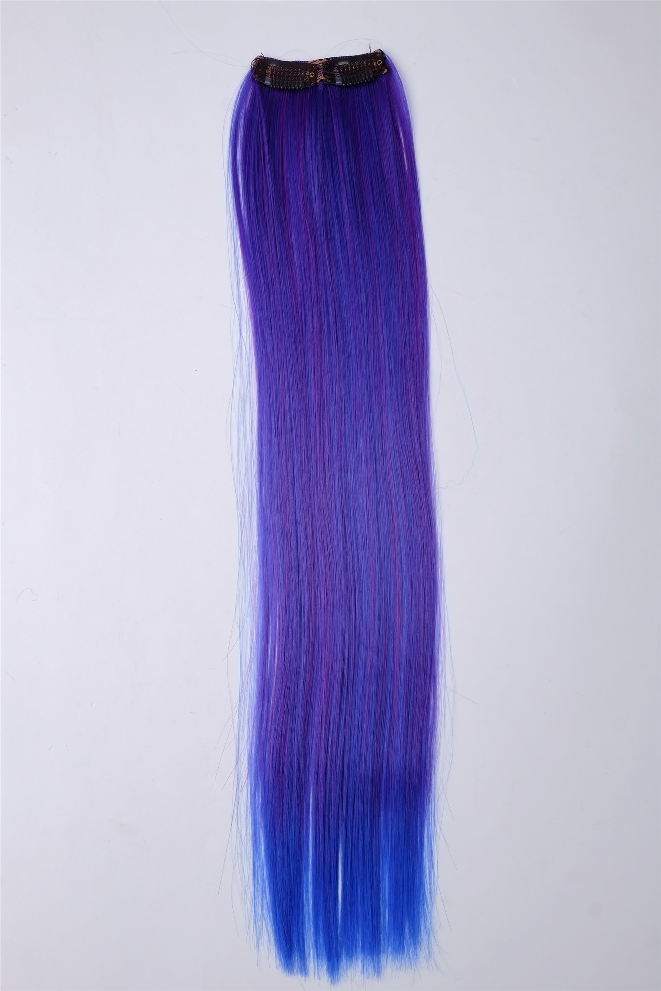 glatte Extensions Violett-Blau-Mix 45 cm lang