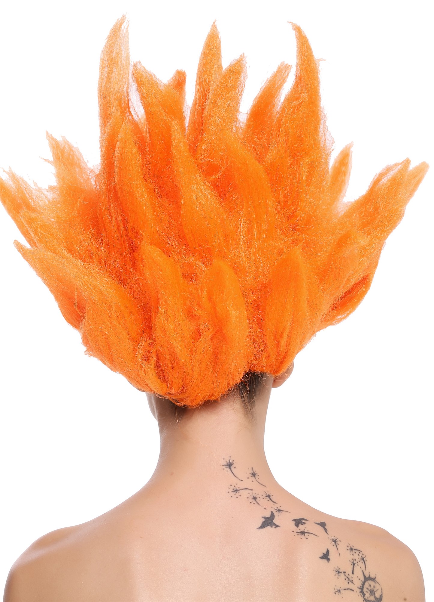 Lady Gents Man Party Wig  Demon Devil Flower Fairy Fire orange teased high 91062, view 3, WIG ME UP: Your Perücken Online Shop Party Wig, Unisex, Orange, wavy, short