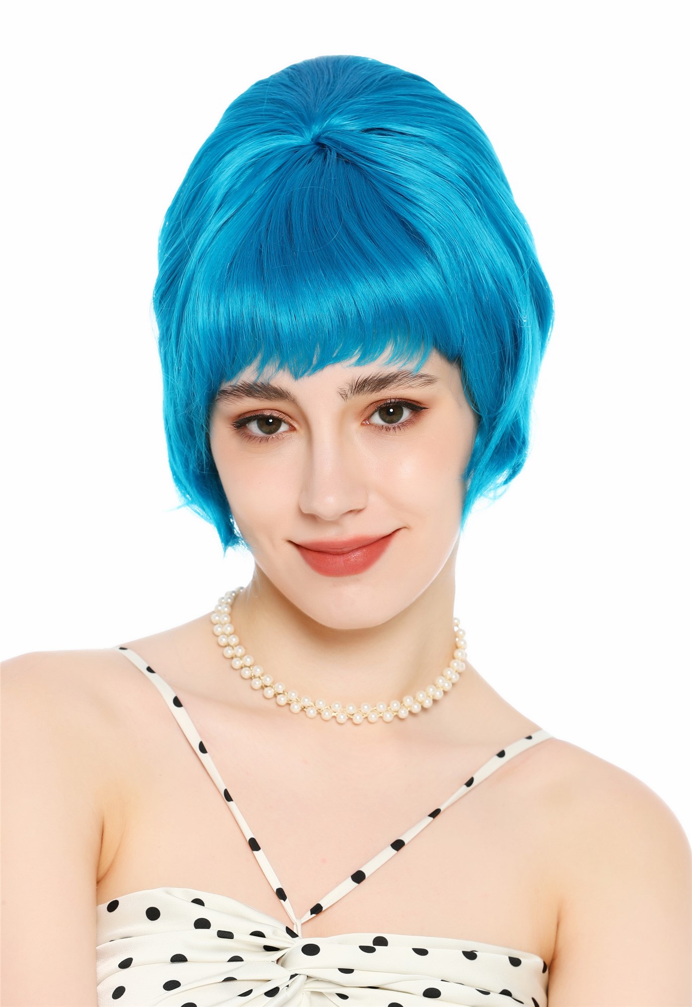 Perücke Damen Retro Vintage 50er 60er Beehive hochtoupiert Blau DW3436-T4440