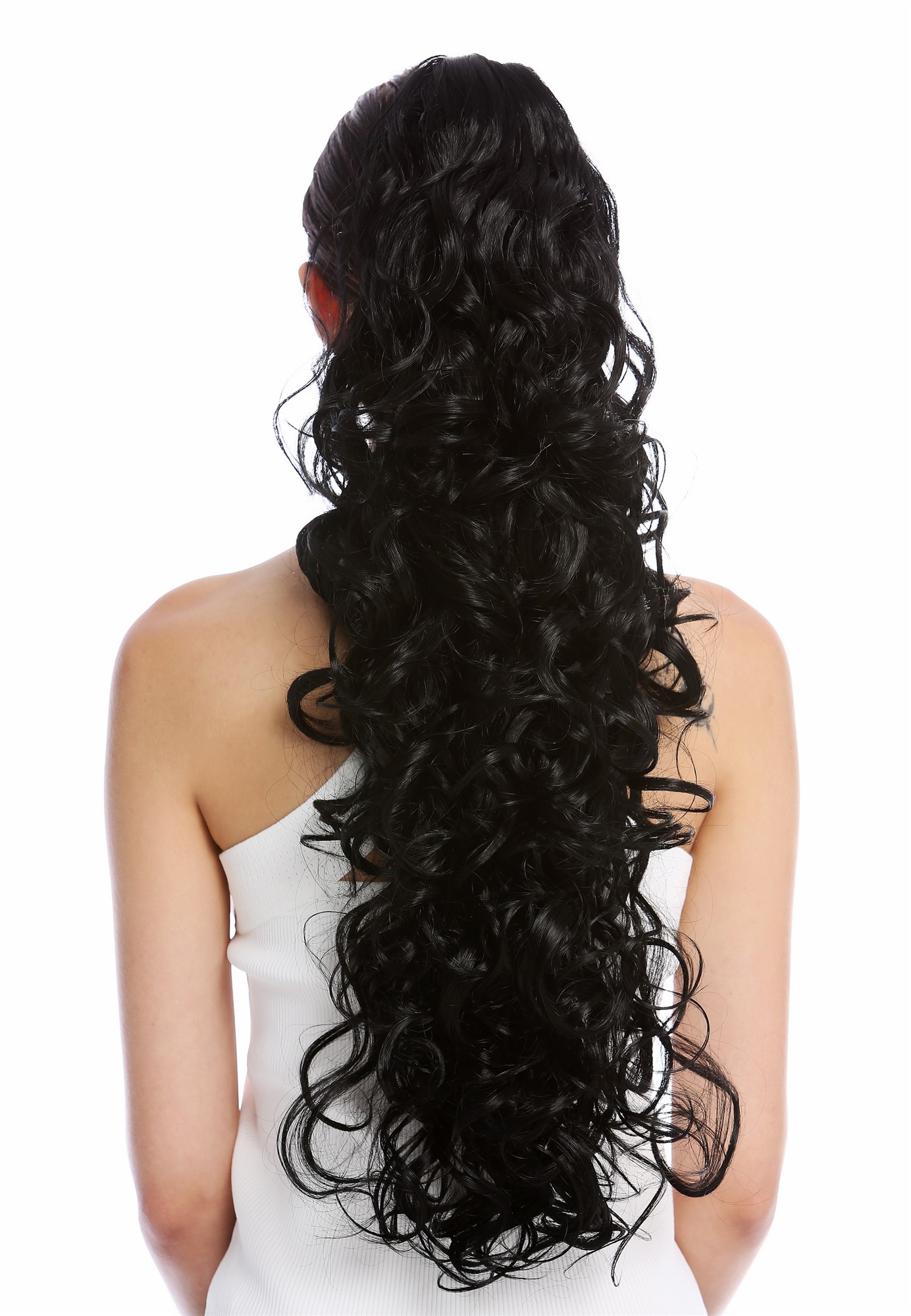 Ponytails, Black, wavy, long