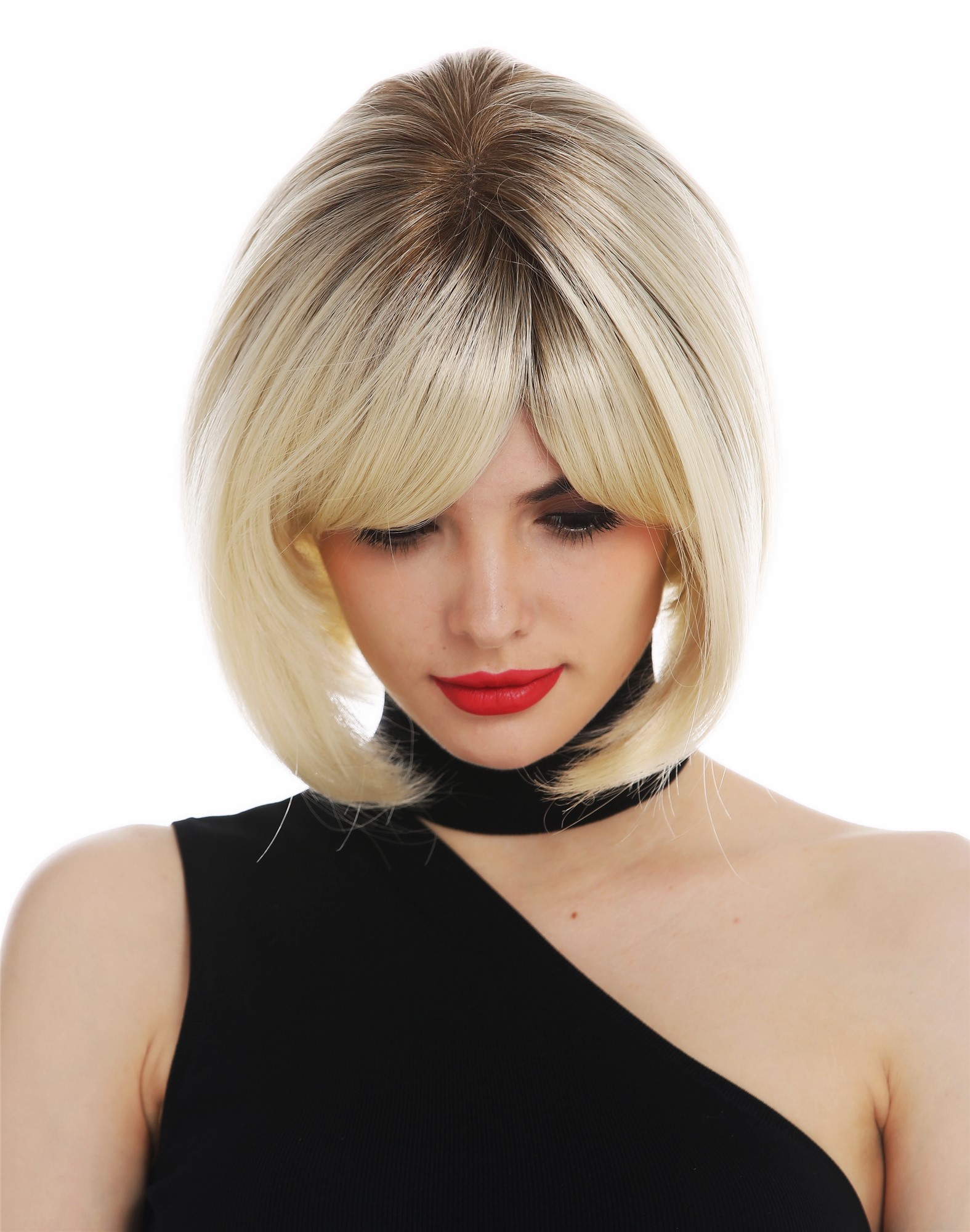 Quality Wigs, Ladies, blonde-brown mix, straight, short