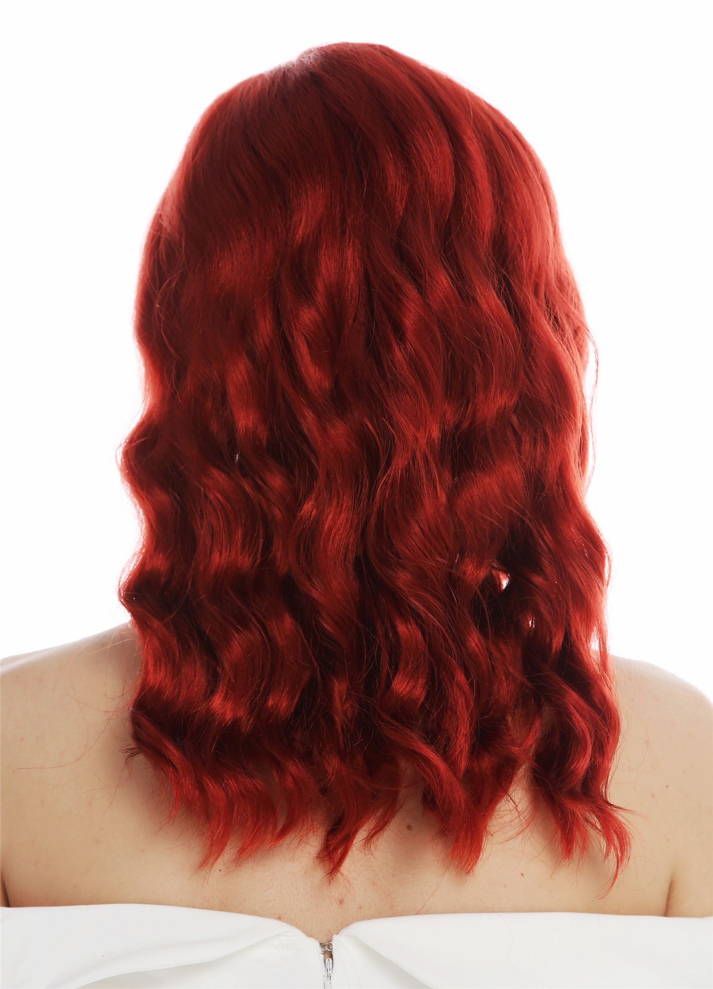 hochwertige Qualitätsperücken, Perücke lang Scheitel edel wellig gewellt rot Hollywood Diva VK-58-137, Ansicht 5, WIG ME UP: Ihr Perücken Online Shop wellige Tressen-Perücke mit Kopfhaut-Imitat Feuerrot schulterlange Haare für Damen
