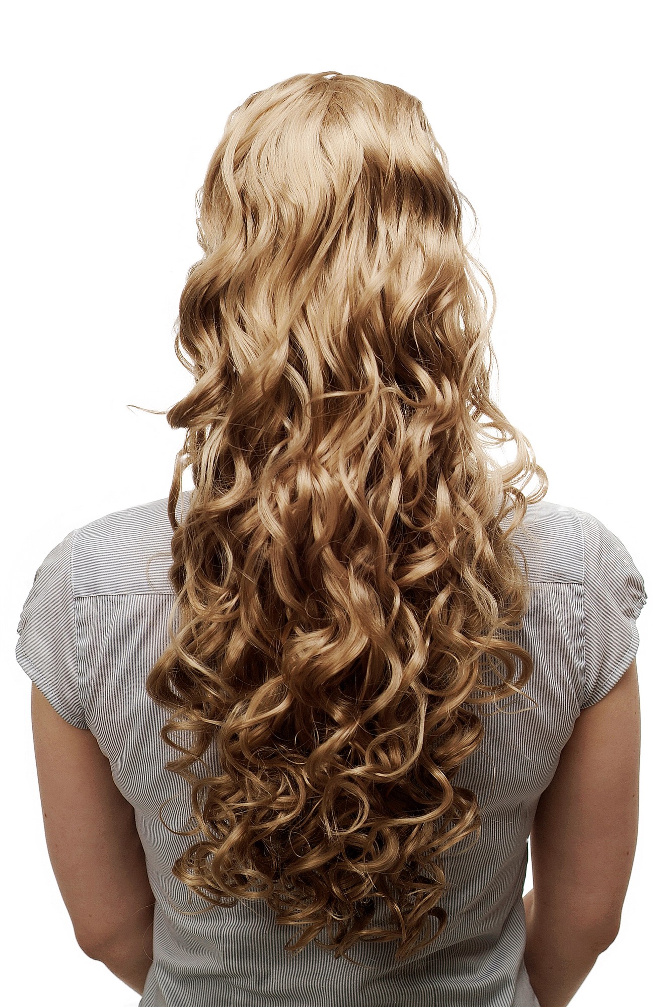 N310-16 Hairpiece PONYTAIL extension VERY long MASSIVE volume voluminous curly AMAZING curls kinks middle medium blond 23", front view, WIG ME UP: Your Perücken Online Shop Ponytails, Blonde, curled, long