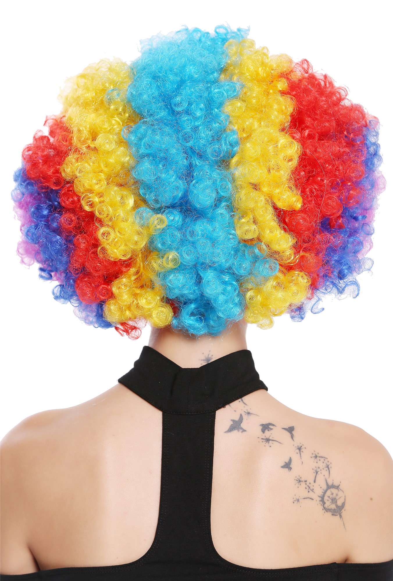 günstige Party Perücke, Regenbogen Bunte Afro Perücke Clown PW0011-PC40/PC2B/PC13/PC3/PC51, Ansicht 4, WIG ME UP: Ihr Perücken Online Shop lockige Party Perücke Mehrfarbig kurze Haare Unisex