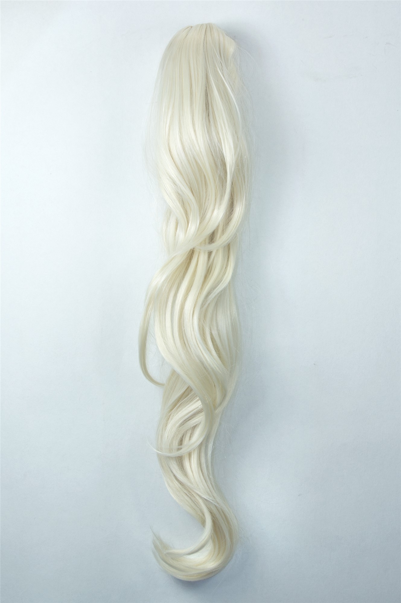 Ponytail Hairpiece Claw Clamp very long ayerd slightly wavy platinum blonde T200, view 2, WIG ME UP: Your Perücken Online Shop Ponytails, platinum blonde, wavy, long