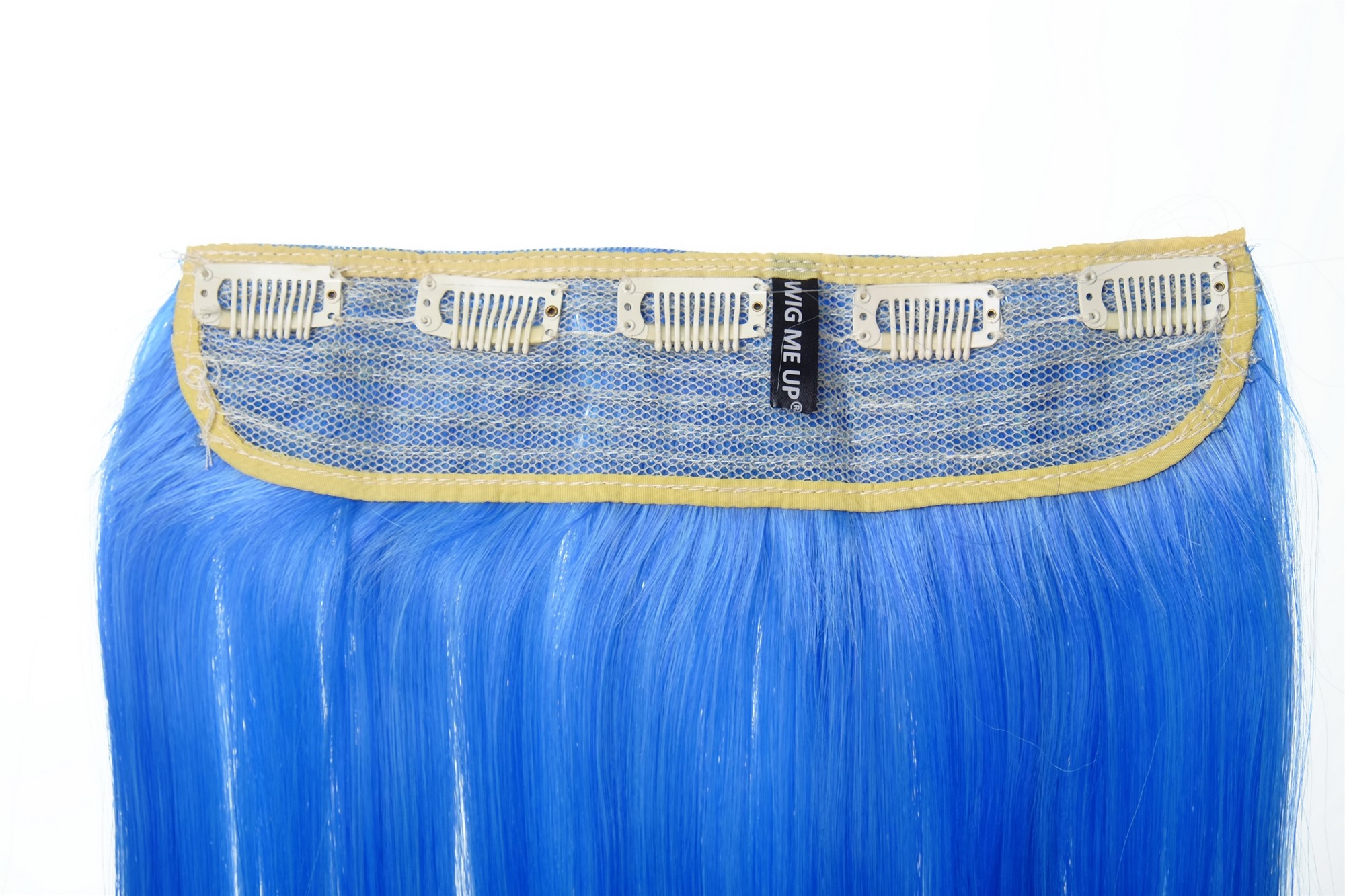 5 Clips Clip-In Extension Ombre Blau YZF-3179P-TF2517TTF2513B, Ansicht 3, WIG ME UP: Ihr Perücken Online Shop glatte Halbperücke Ultramarinblau-Neonblau-Mix 60 cm lang