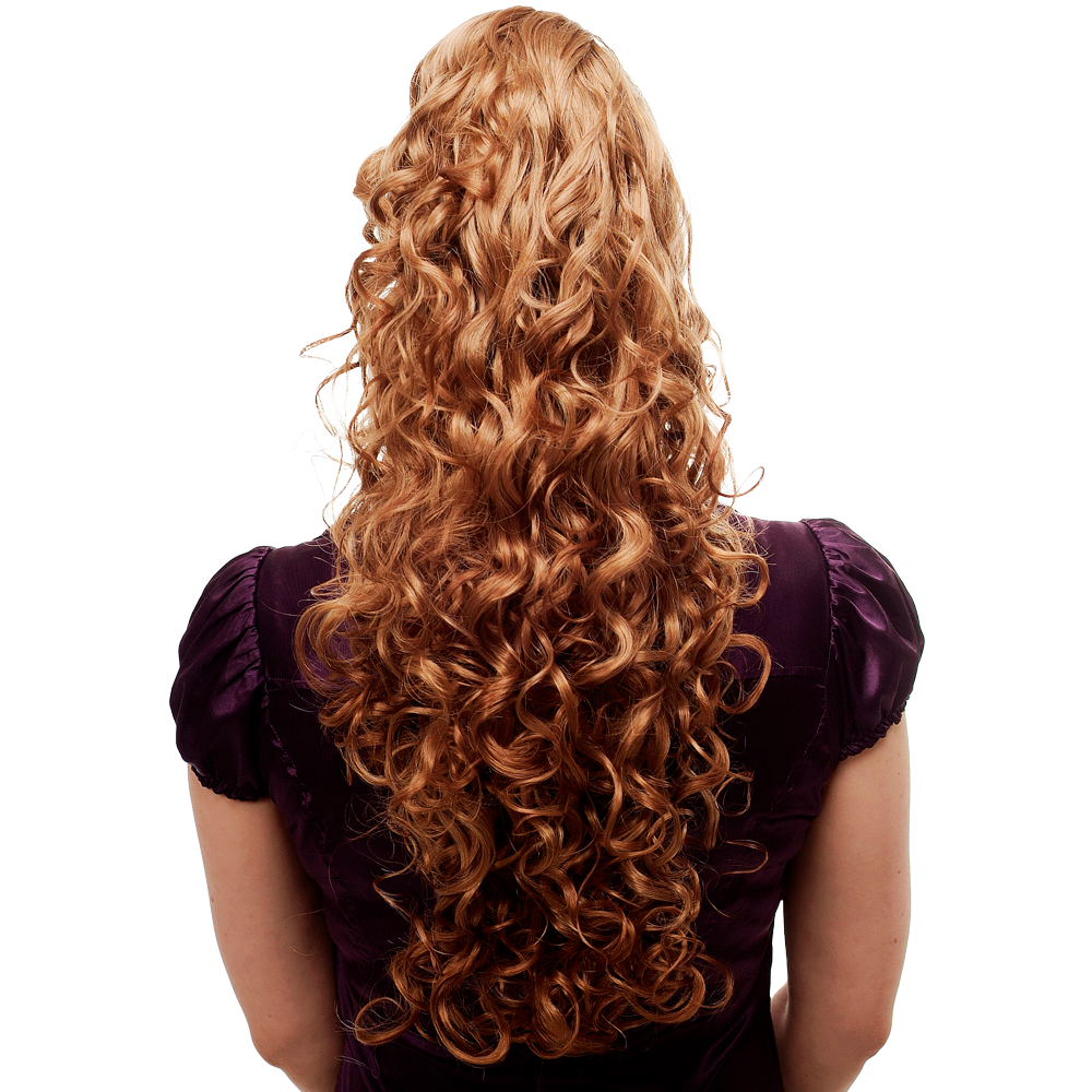 Category image for curly braids Curly, long, red-blonde braid, hairpiece