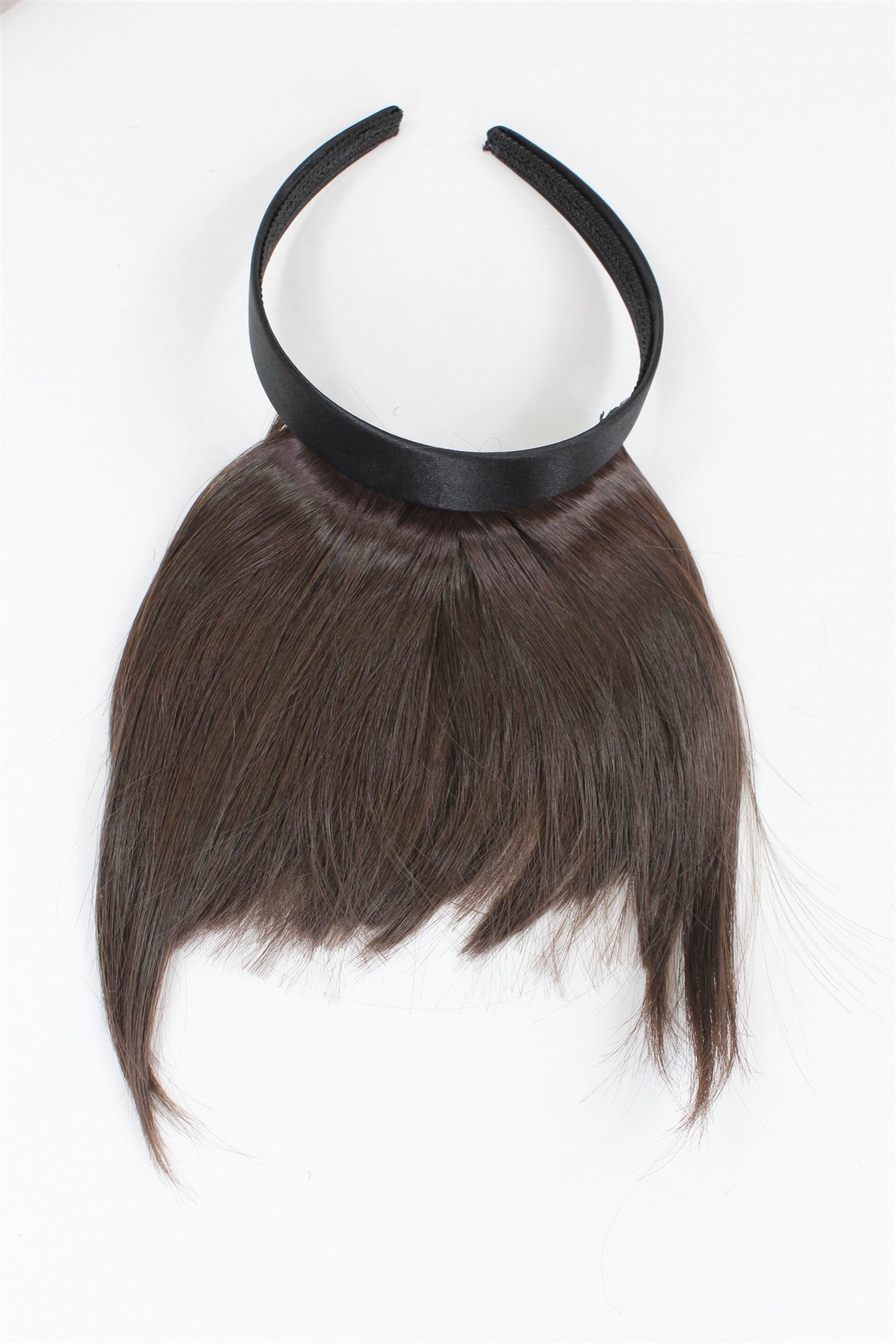 Hair Piece Clip in Bangs Fringe hair circlet long framing strands brown HA071T, view 2, WIG ME UP: Your Perücken Online Shop Clip-In Bang, Brown, straight, short