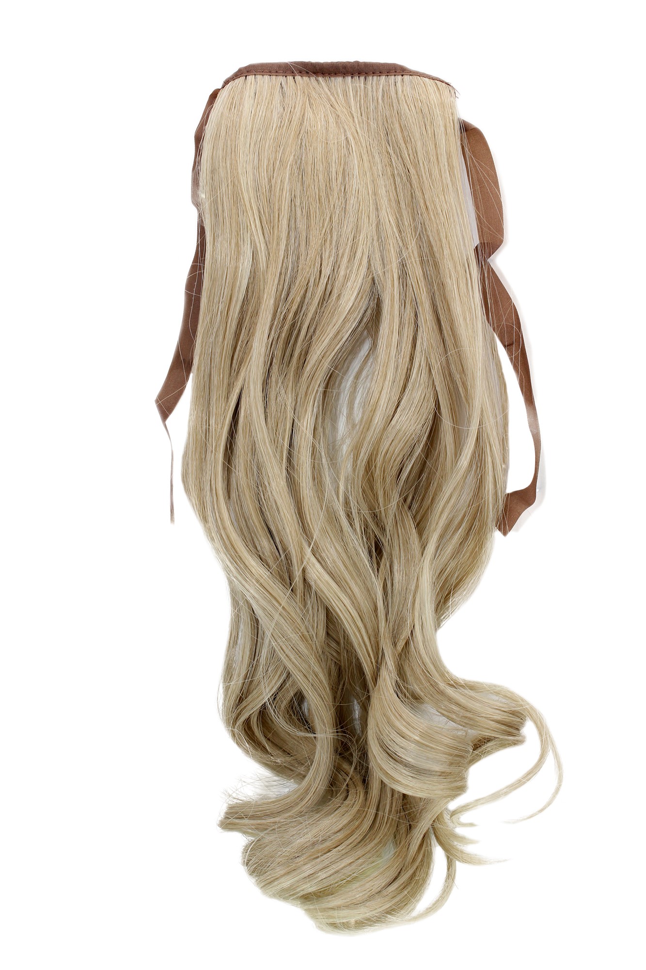 welliges Zopf-Haarteil Blond-Mix/ Helles Aschlond 45 cm lang