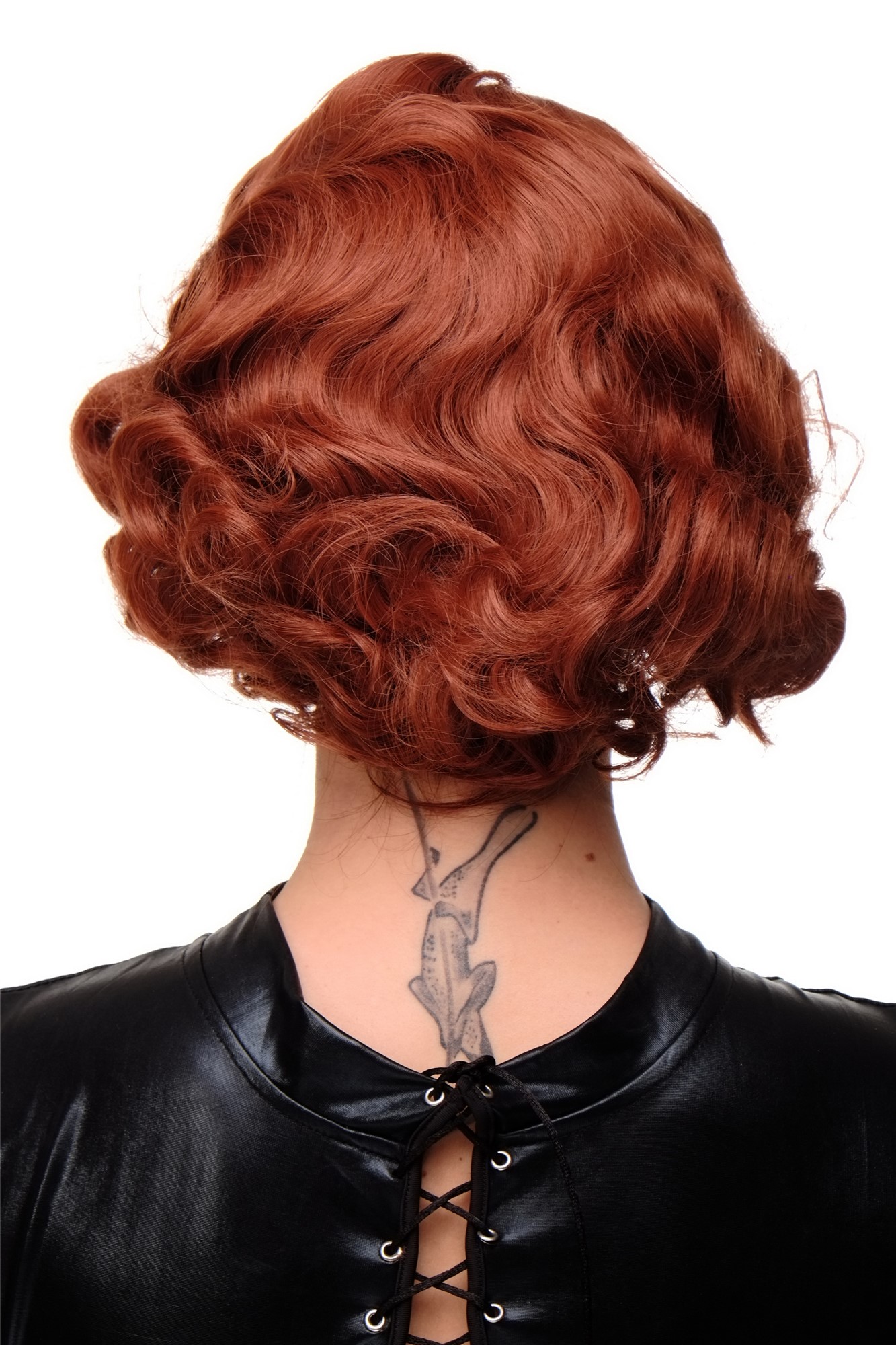 Lady  Wig Short Bob 20s 30s Twenties Movie Star Diva Charleston Swing Style Wave Copper Red, view 4, WIG ME UP: Your Perücken Online Shop Quality Wigs, Ladies, copper, wavy, short