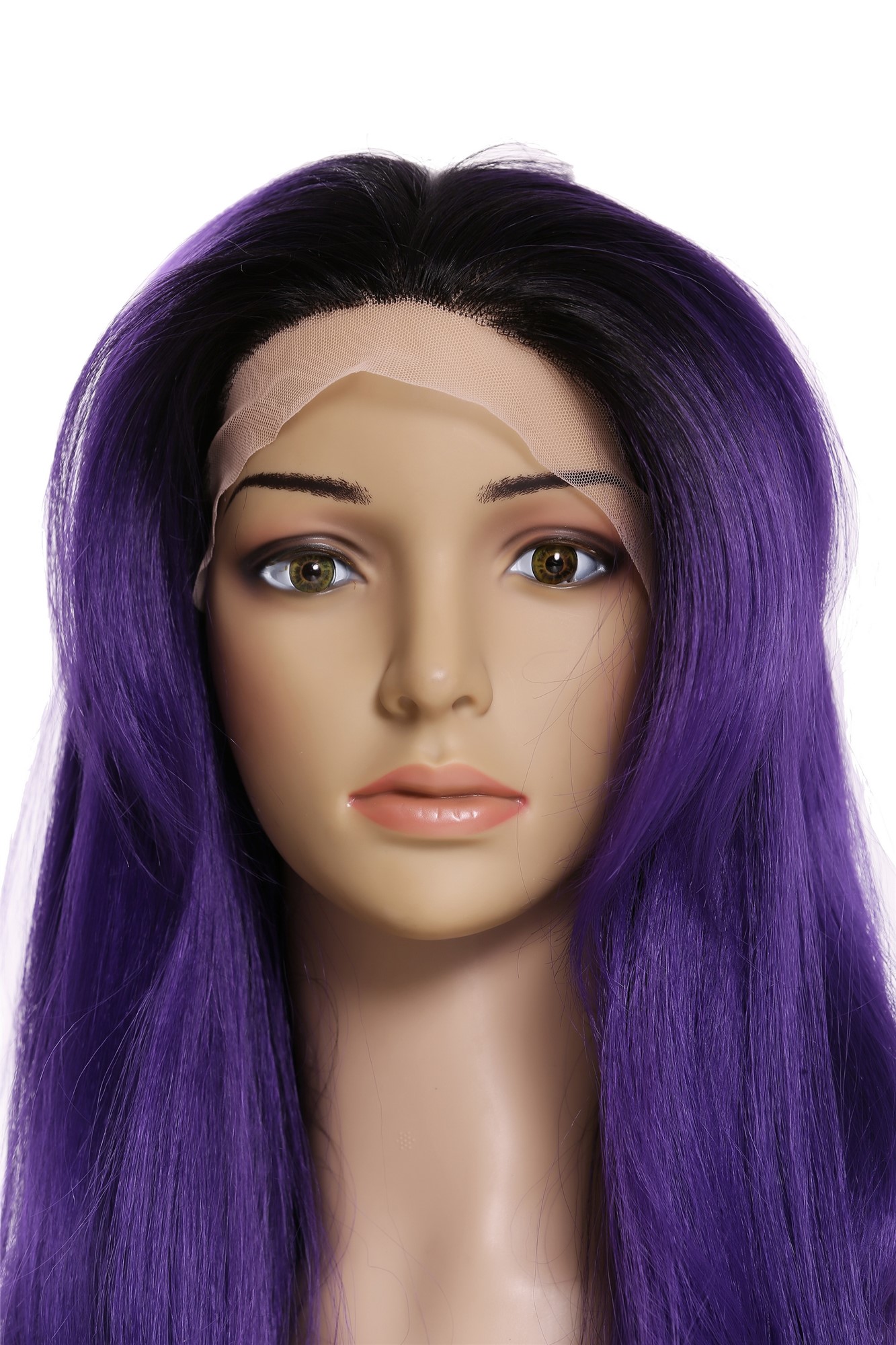 Lady wig lace front monofilament very long sleek ombre black purple 81382+10P-MF, view 7, WIG ME UP: Your Perücken Online Shop Quality Wigs, Ladies, dark purple-velvet black mix, straight, very long