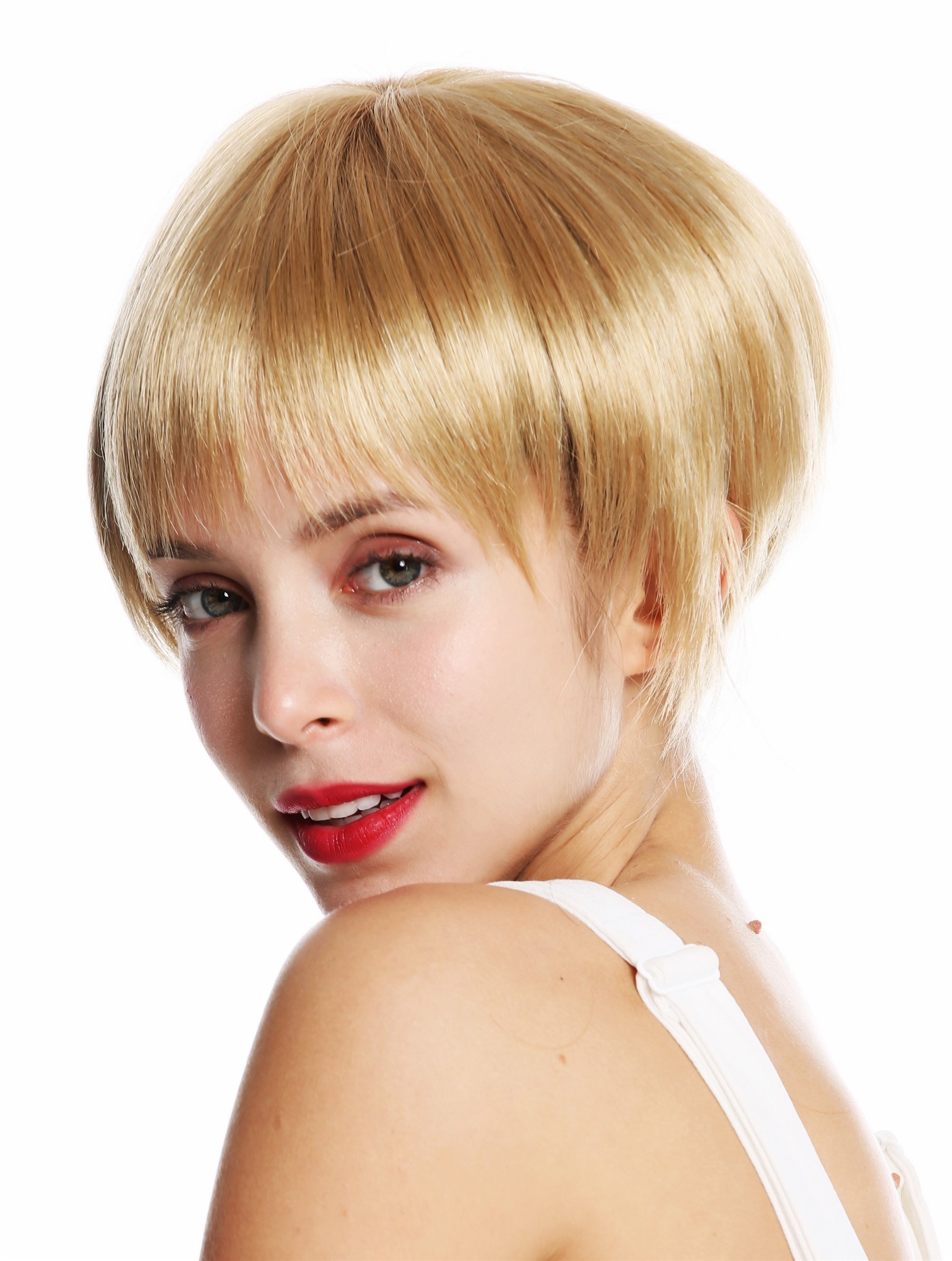 Women's wig short sleek straight pageboy cut fringe golden blond VK-53, view 3, WIG ME UP: Your Perücken Online Shop Quality Wigs, Ladies, golden blonde, straight, short