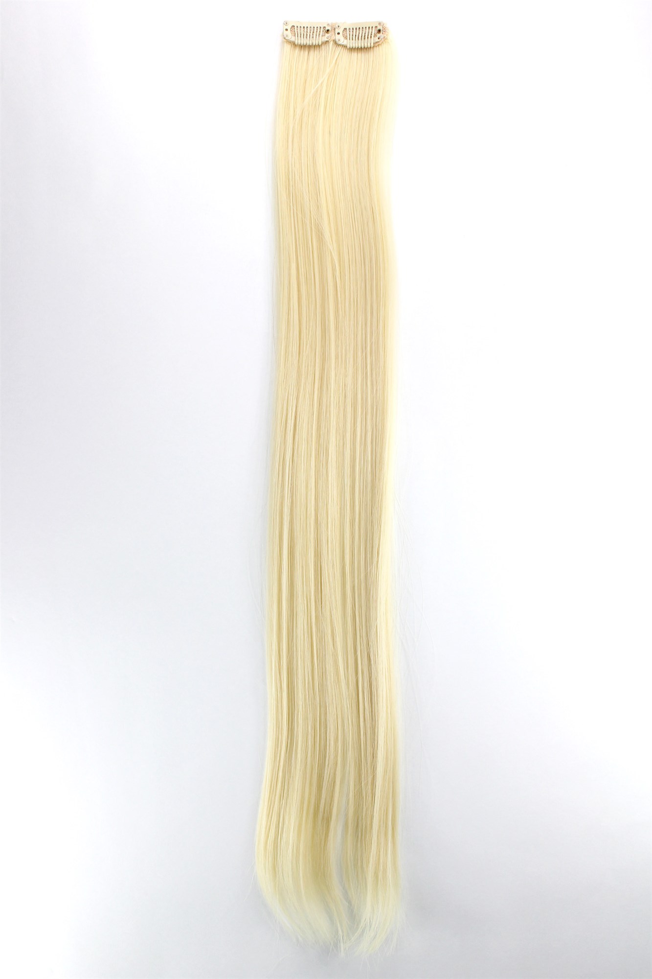 2 Clips Extension Strähne glatt 65 cm Hell-Blond Lichtblond YZF-P2S25-88, Ansicht 2, WIG ME UP: Ihr Perücken Online Shop glatte Extensions Hellblond 63 cm lang