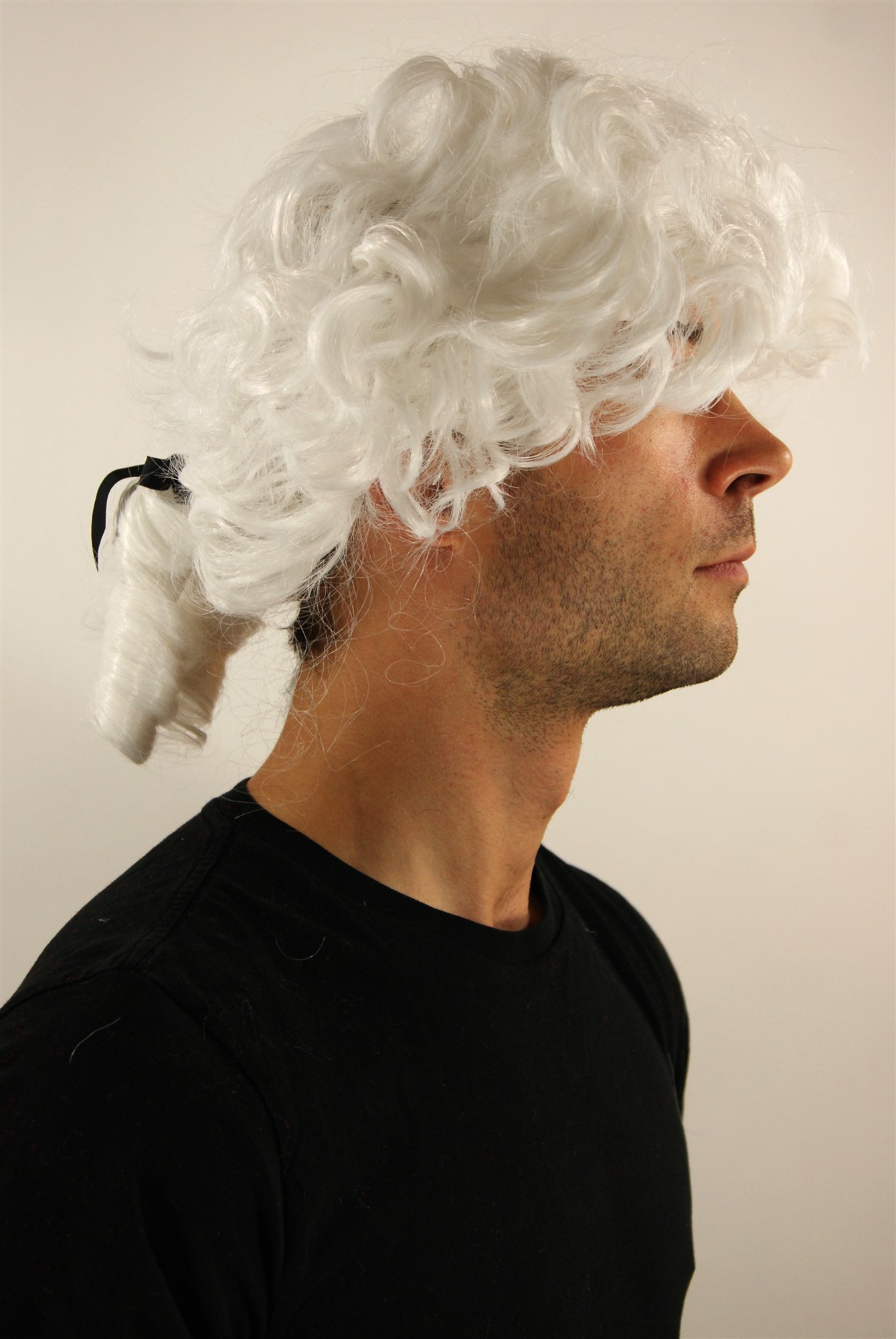 Party Wig, Men, White, curled, shoulder-length