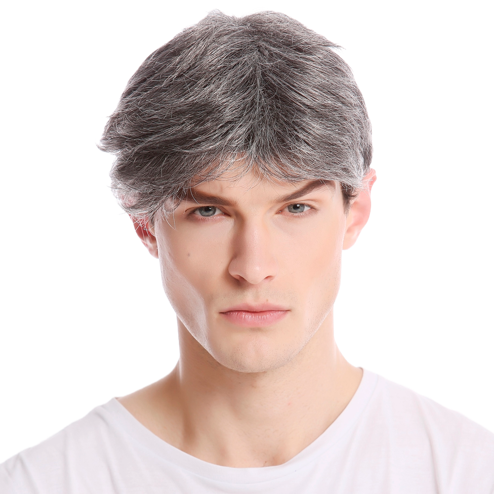 Kategorie-Ober-Bild für farbige Herrenperücken Graue, kurzhaarige Herrenperücke