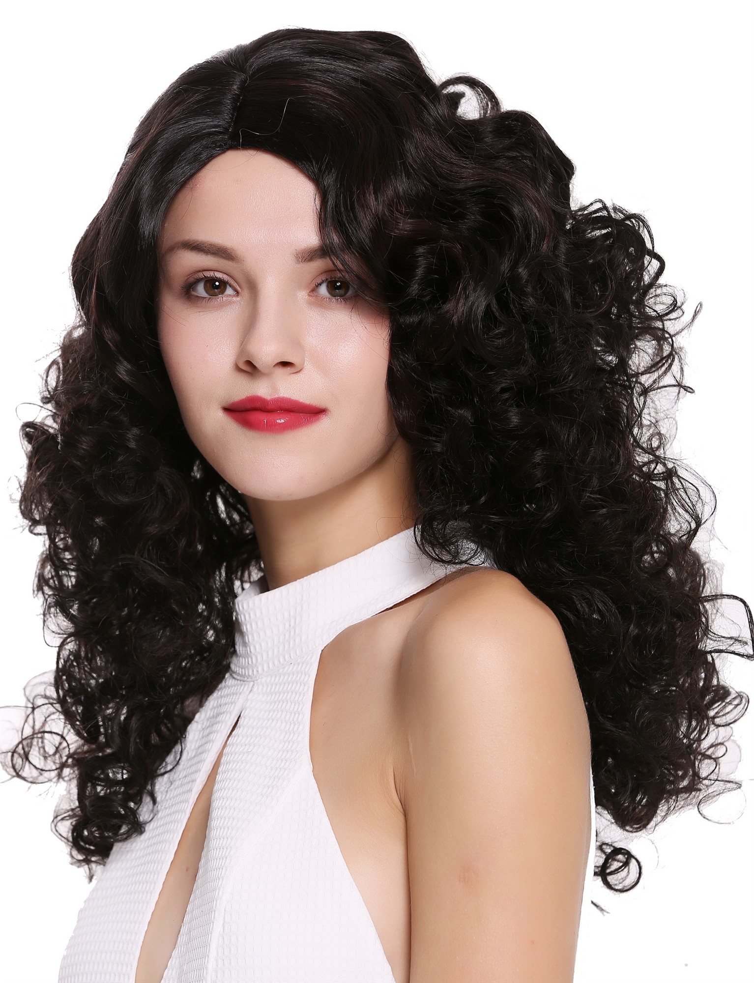 Women's wig long voluminous side parting curls pomp mahogany brown mix 1355AB, view 3, WIG ME UP: Your Perücken Online Shop Quality Wigs, Ladies, black-brown-mahogany brown mix, curled, long