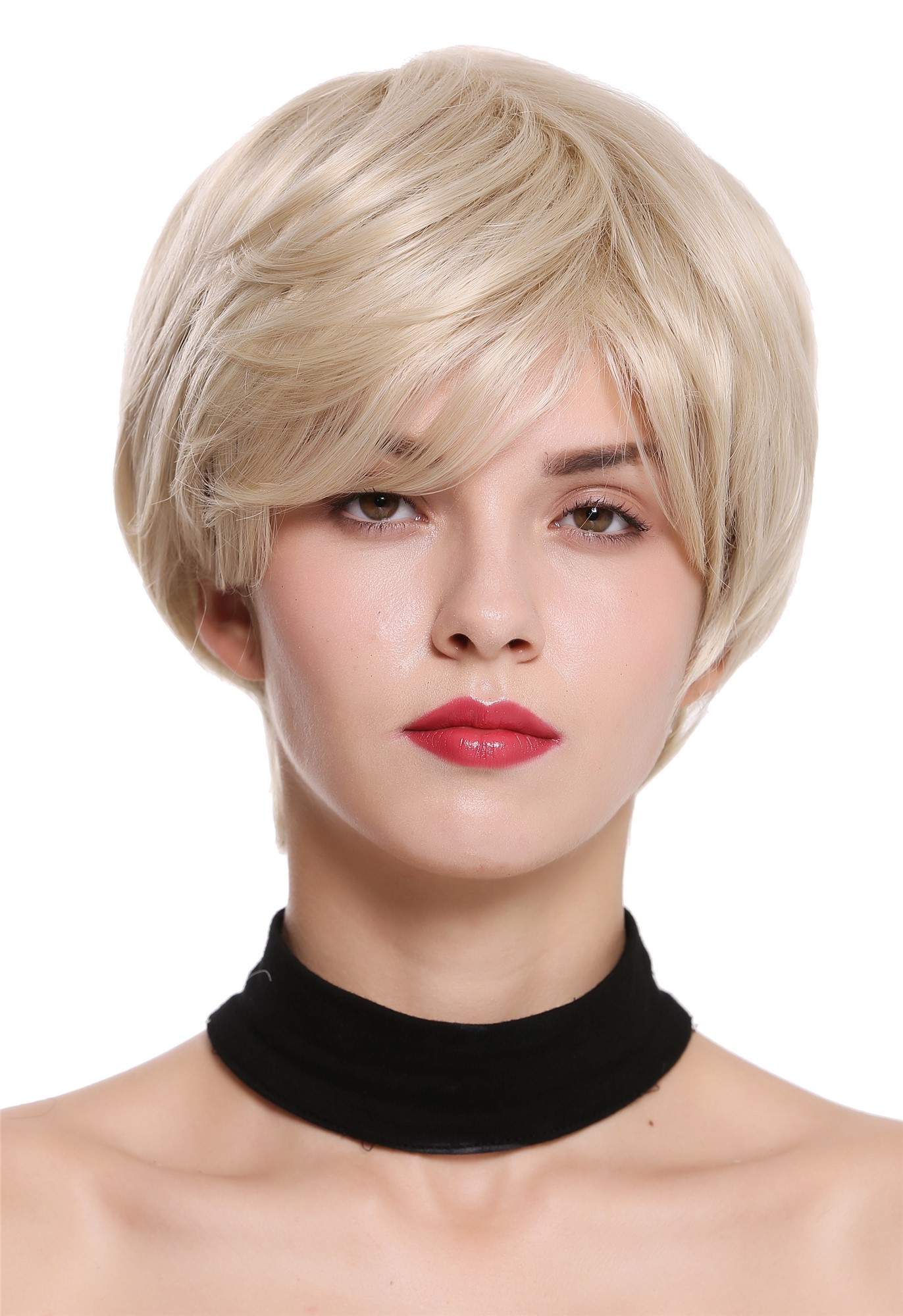 hochwertige Qualitätsperücken, Perücke kurz glatt Blond Platin Gesträhnt IRIS-22H613, Ansicht 2, WIG ME UP: Ihr Perücken Online Shop glatte Tressen-Perücke Hell-Aschblond-Platinblond-Mix kurze Haare für Damen