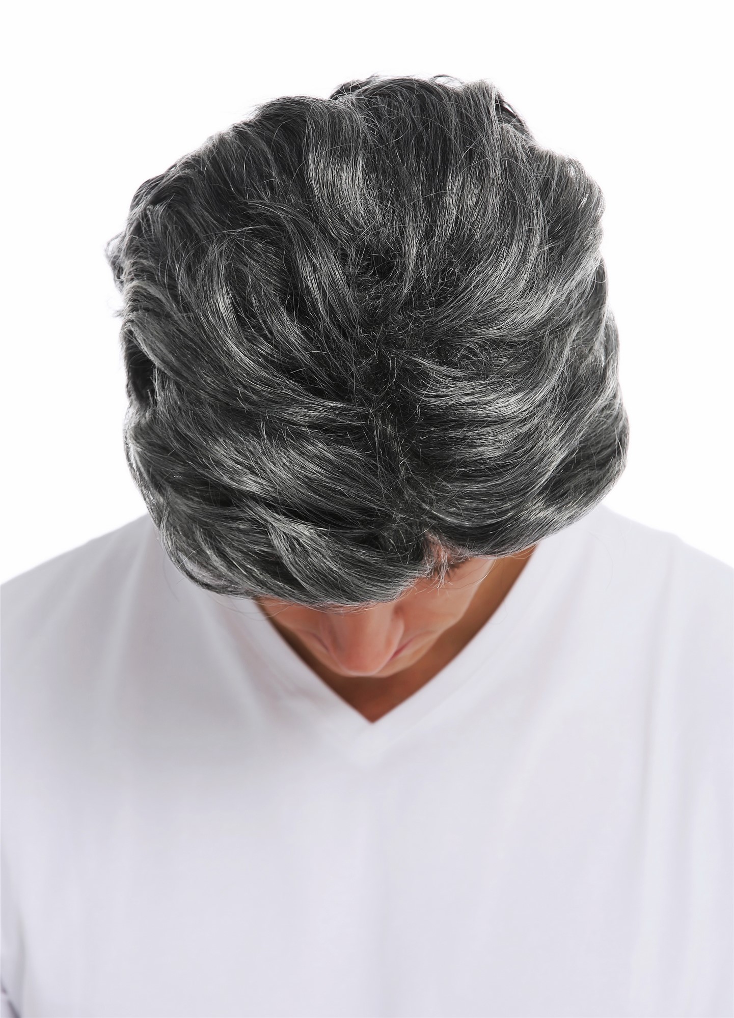 Party Wig, Men, Gray Mix, wavy, short