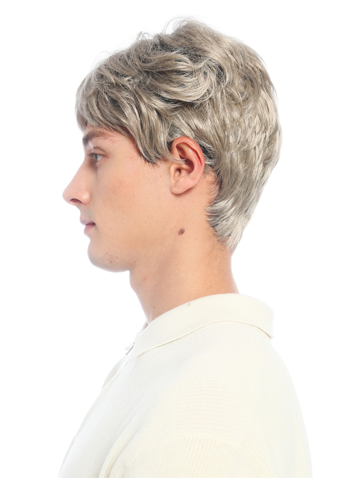 Perücke Damen Herren Frauen kurz androgyn burschikos wellig braun aschblond VK-60-F101YS4