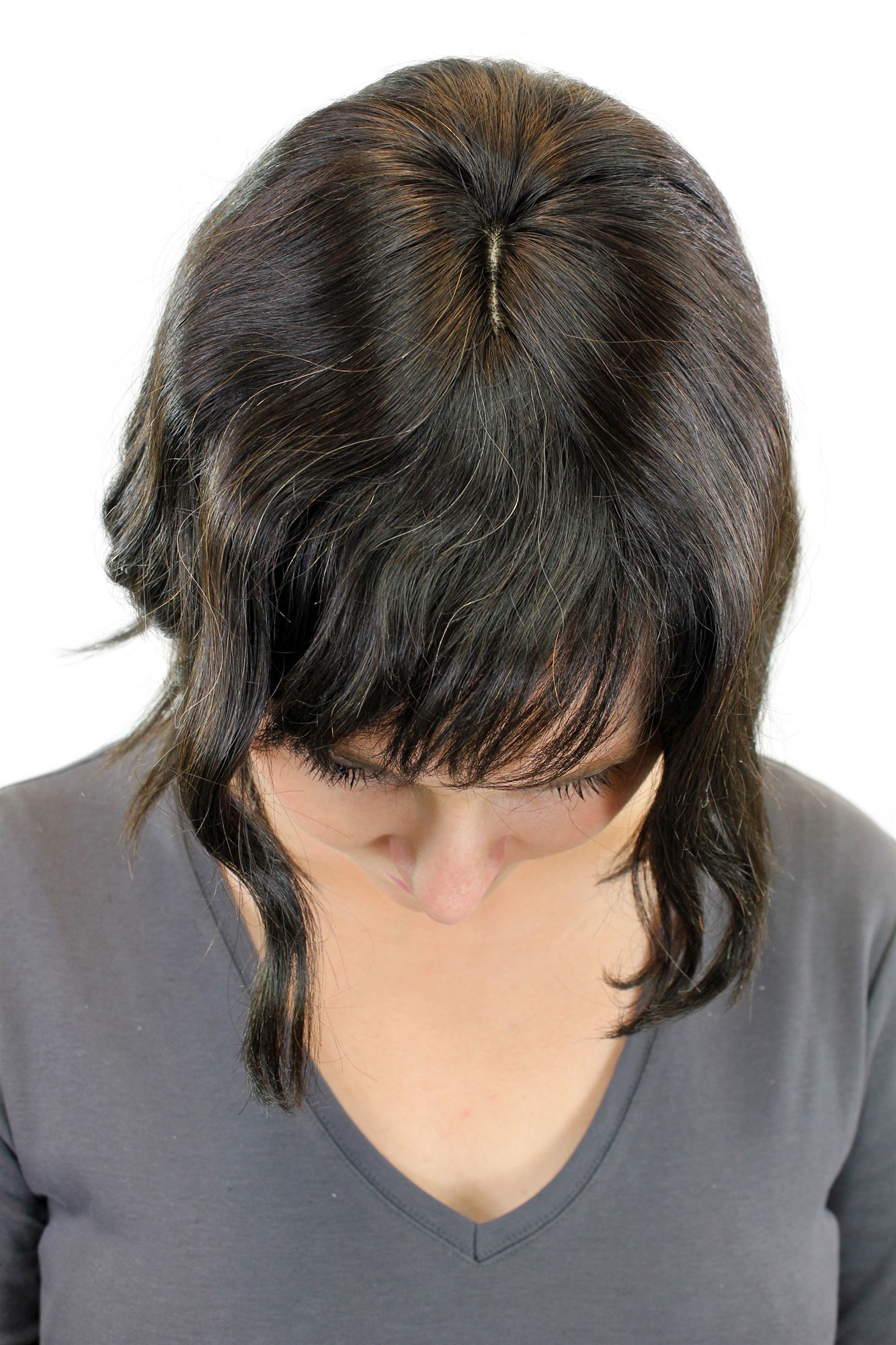 hochwertige Qualitätsperücken, Echthaarperücke Mittellang Naturton WA764HH-0, Ansicht 3, WIG ME UP: Ihr Perücken Online Shop glatte Tressen-Perücke mit Kopfhaut-Imitat 100% Echthaar natur, ungefärbt kurze Haare für Damen