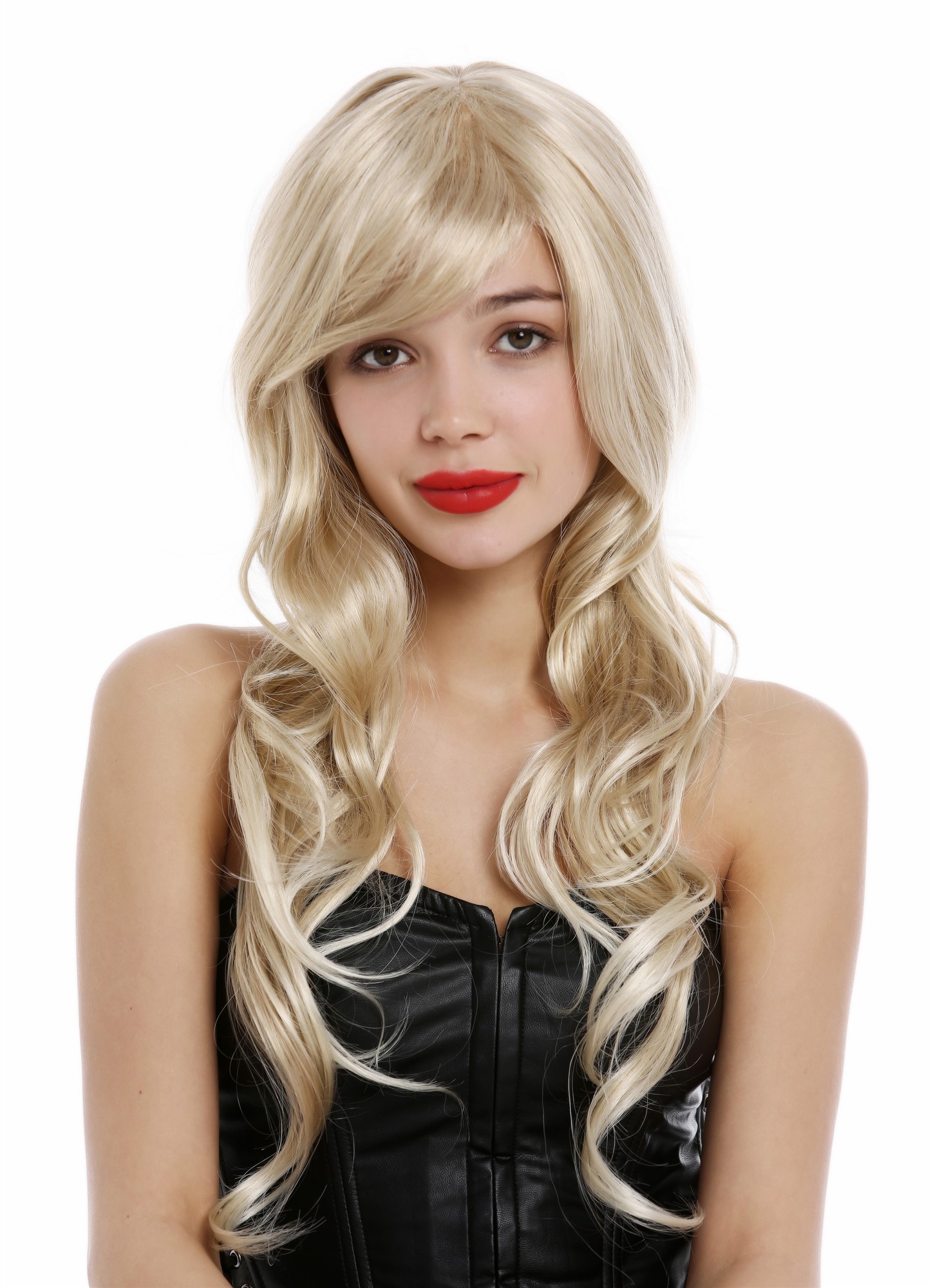 hochwertige Qualitätsperücken, Perücke lang gewellt voluminös Blond gesträhnt VK-37-24BT613, Ansicht 6, WIG ME UP: Ihr Perücken Online Shop wellige Tressen-Perücke mit Kopfhaut-Imitat Blond-Mix lange Haare für Damen