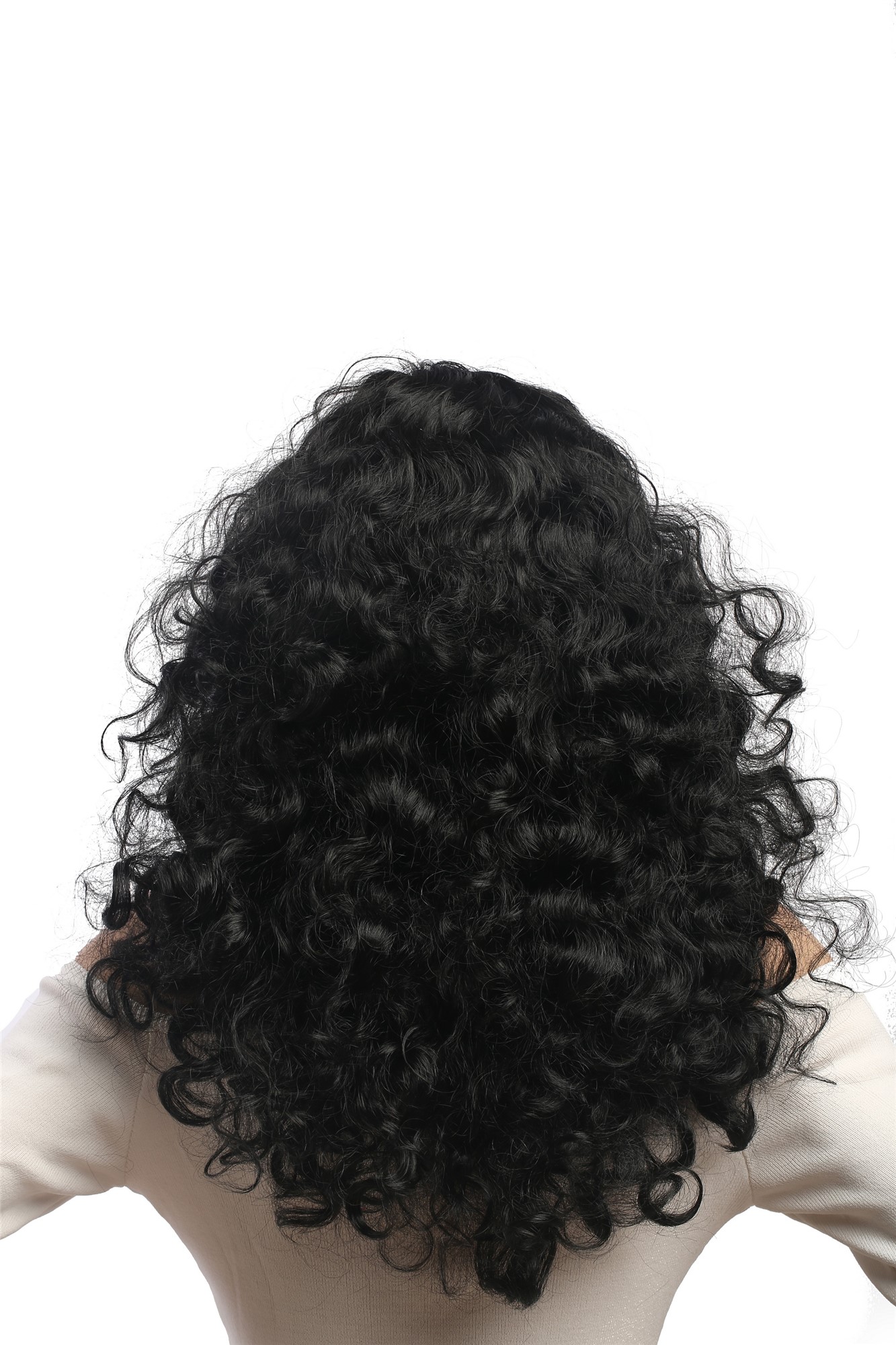 Lady Women Party Wig Halloween black volume curls middle parting long 3072, view 4, WIG ME UP: Your Perücken Online Shop Party Wig, Ladies, Black, curled, long