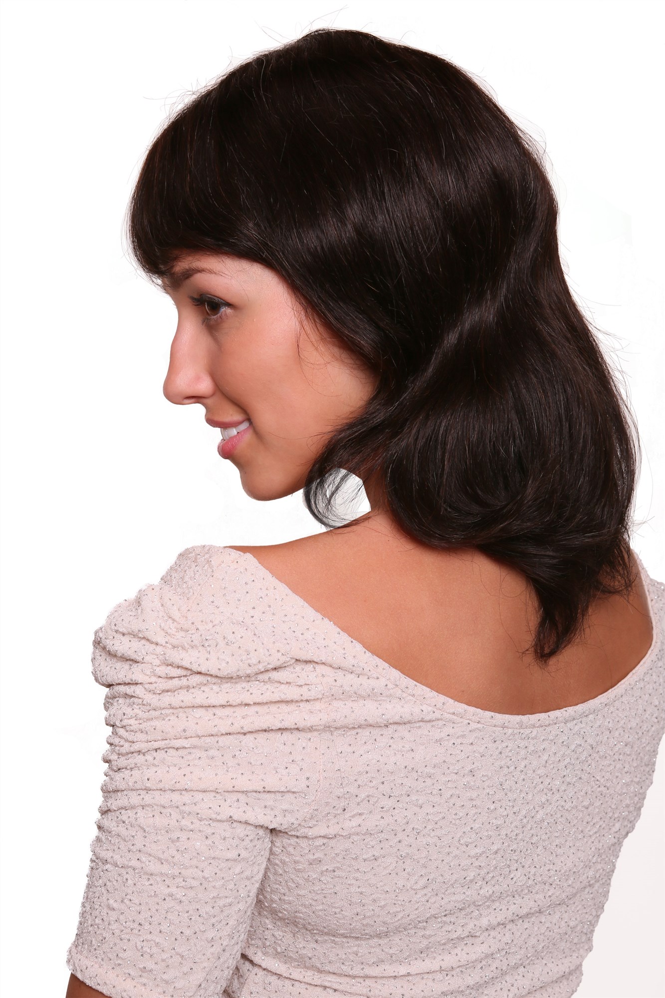 Quality Wigs, Ladies, natural, undyed, straight, shoulder-length, 100% Human Hair