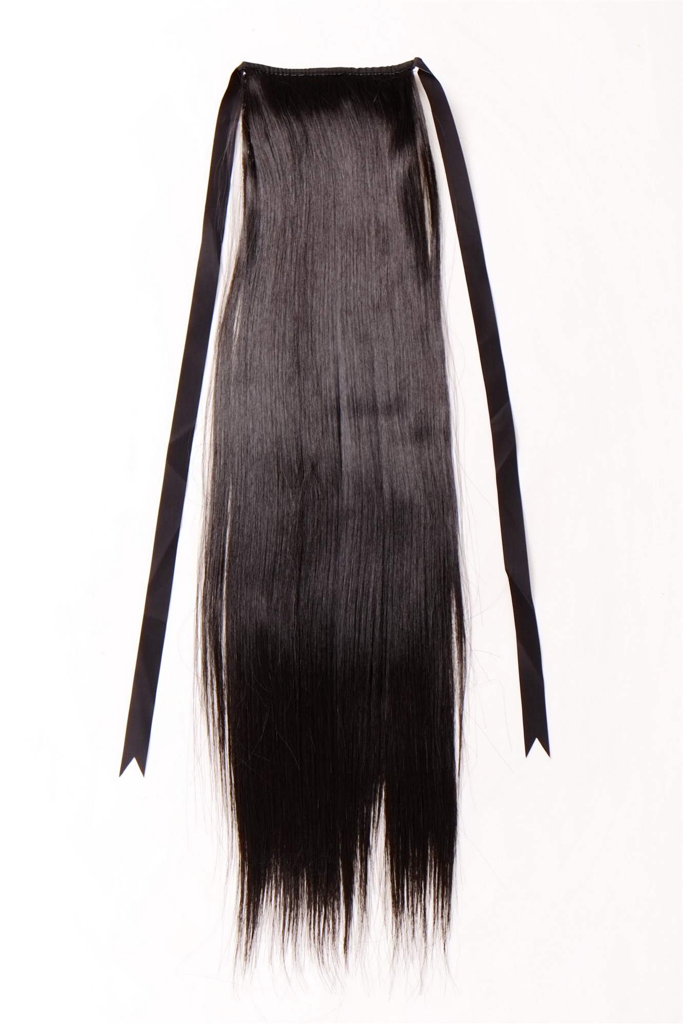 Ponytails, dark brown, straight, long