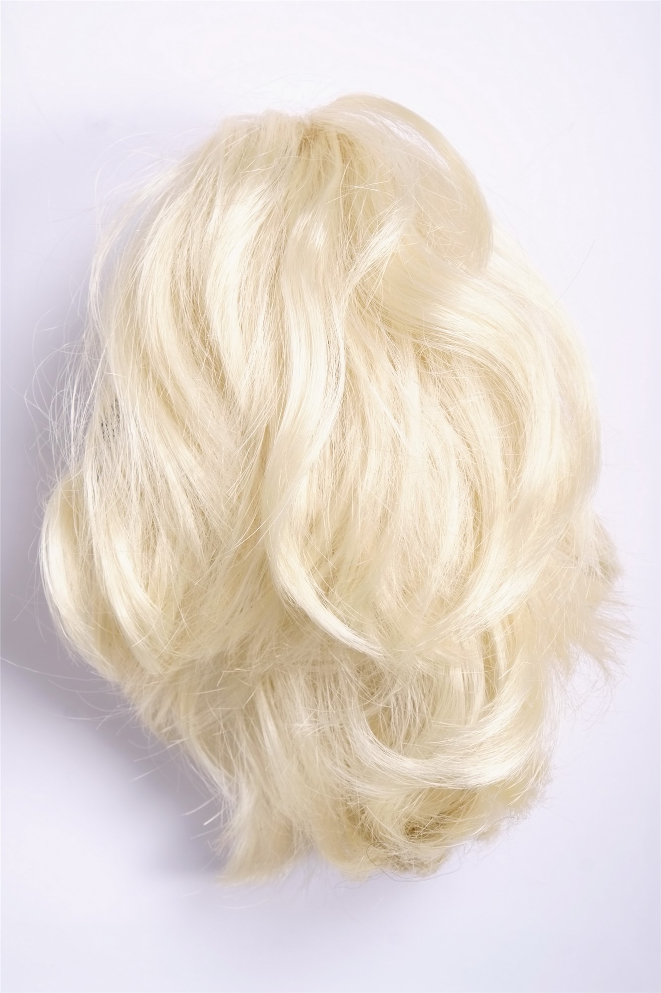 hochwertiges Haarteil Platinblond kurz wild Befestigung mit Butterfly-Klammer Modell: T6545, Ansicht 5, WIG ME UP: Ihr Perücken Online Shop glattes Zopf-Haarteil Platinblond 20 cm lang