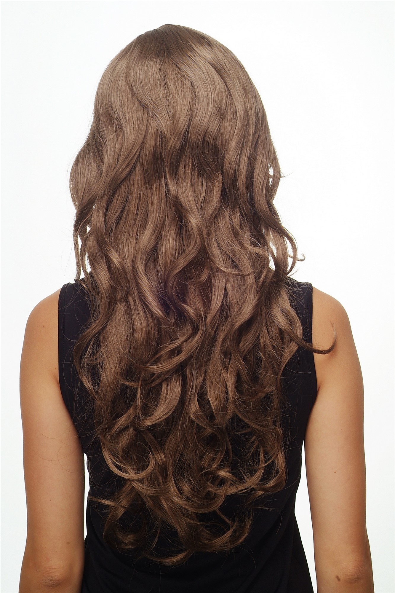 Stunning Lady  Wig very long wavy long fringe (for side parting) light goldbrown gold brown, view 4, WIG ME UP: Your Perücken Online Shop Quality Wigs, Ladies, dark golden brown, curled, long