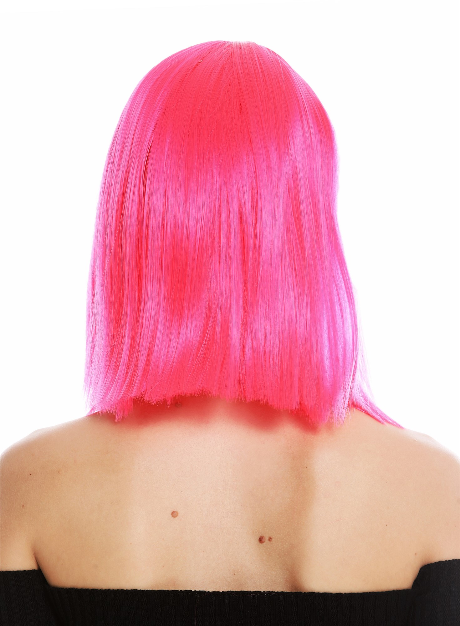 hochwertige Qualitätsperücken, Perücke schulterlang glatt Pony Rosa VK-10-TF2315, Ansicht 4, WIG ME UP: Ihr Perücken Online Shop glatte Tressen-Perücke mit Kopfhaut-Imitat Hellrosa schulterlange Haare für Damen